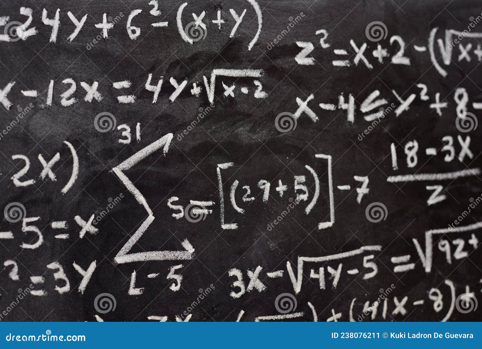 blackboard written math operations