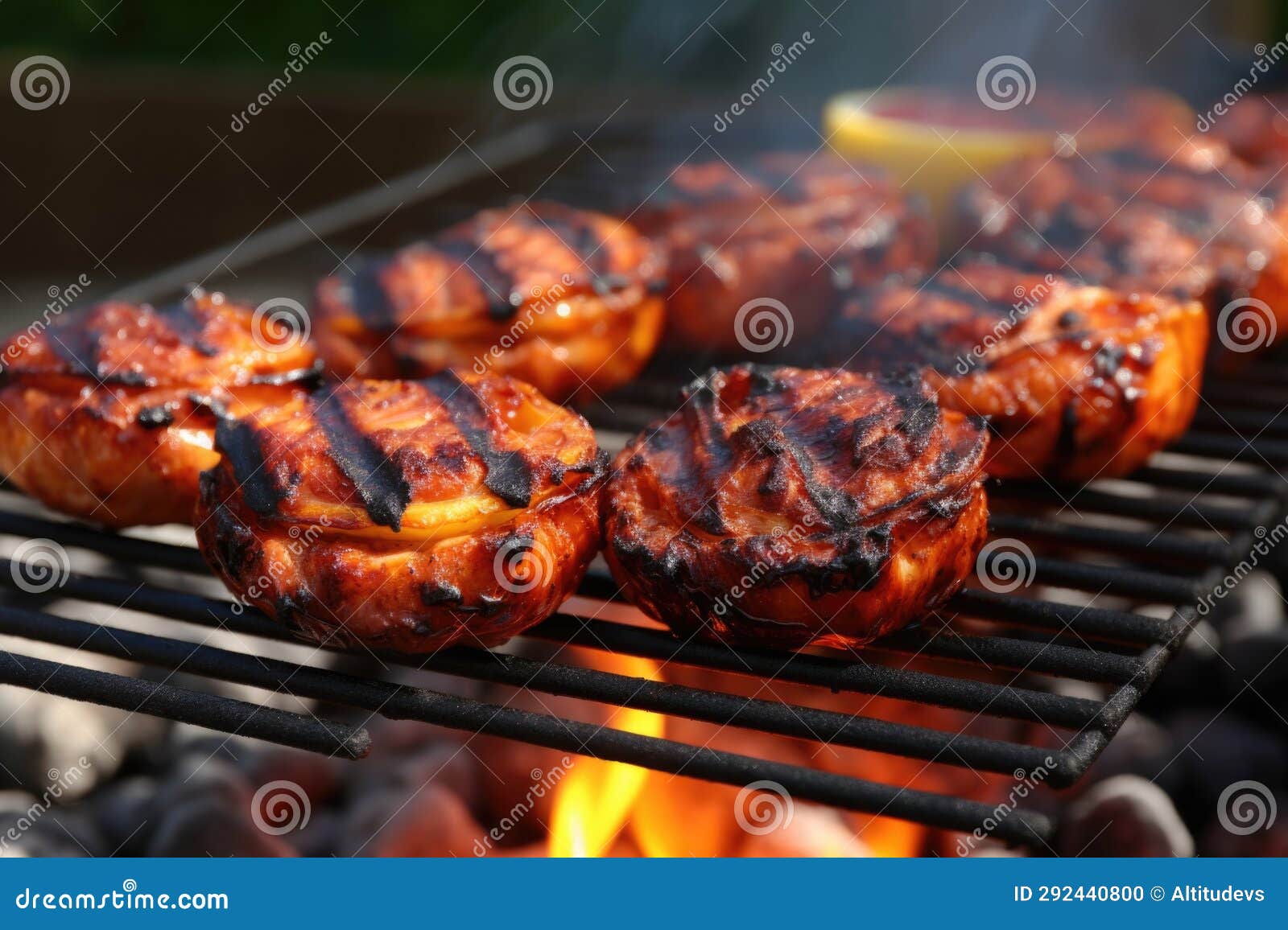 Blackened Barbecued Shrimp on a Charcoal Grill Stock Photo Image of