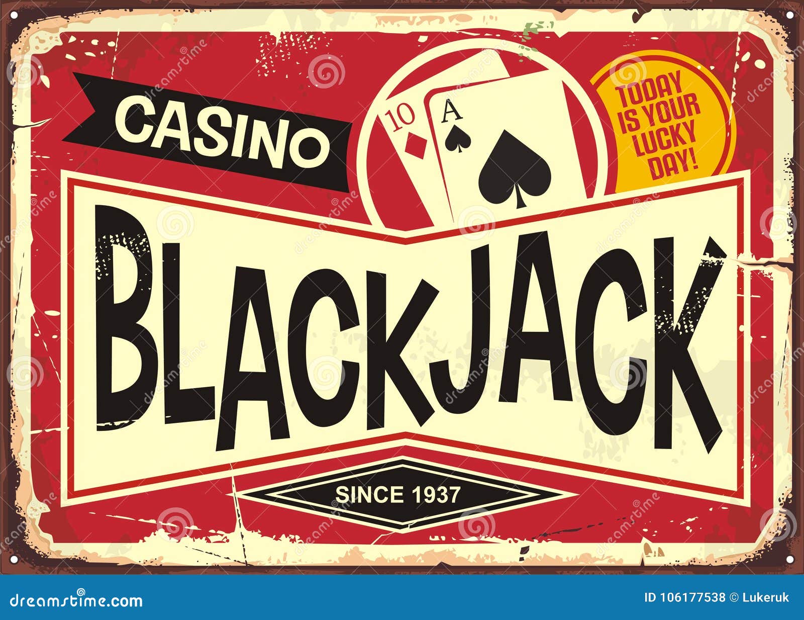 blackjack retro casino sign