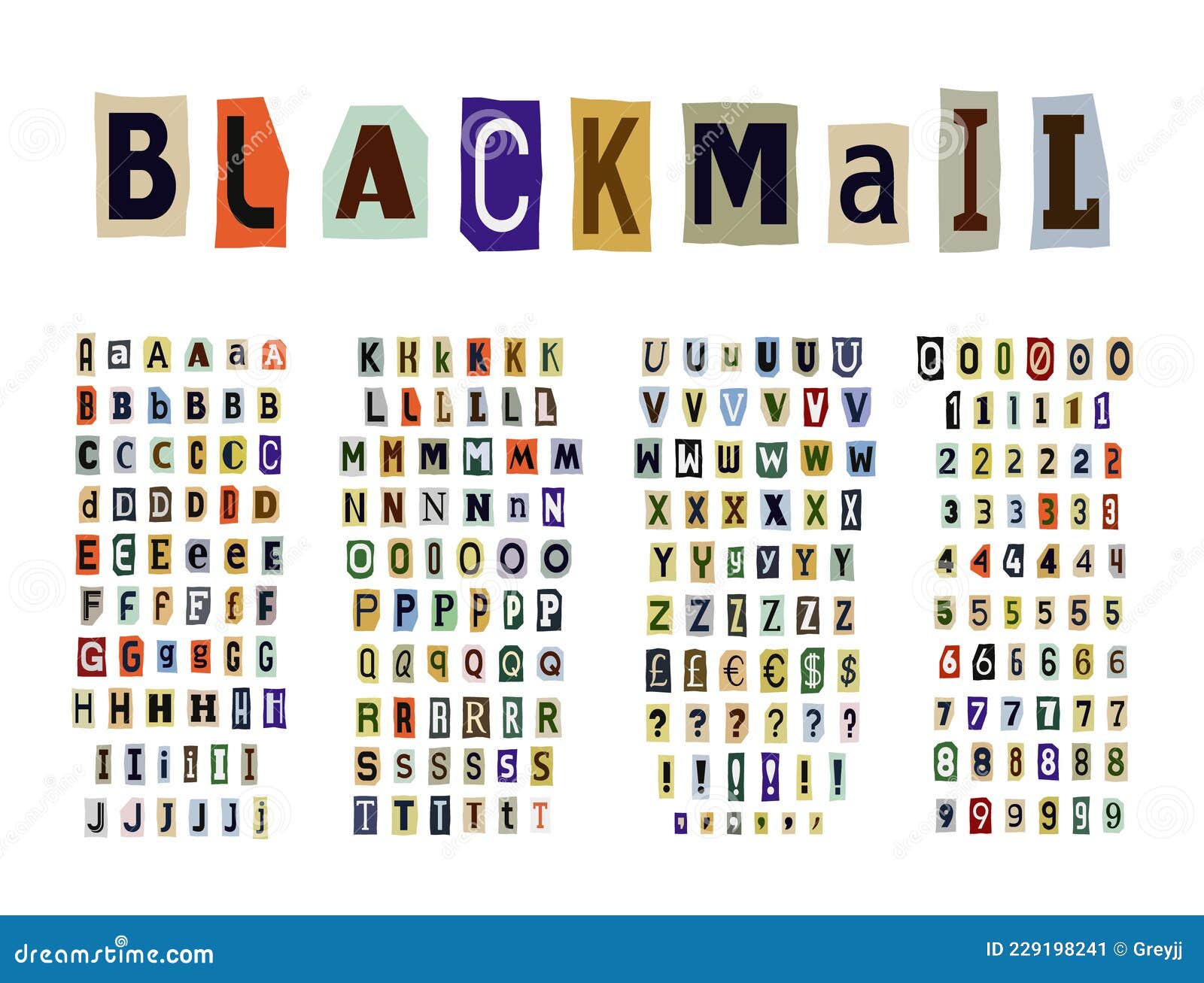 blackmail/ransom anonymous note font