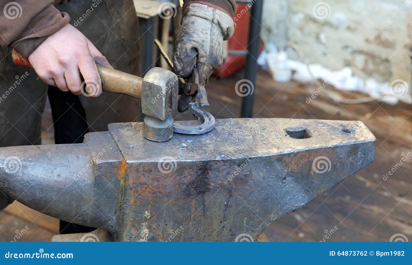 Blacksmith a Horseshoe Stock Photo Image of craftsman, hand