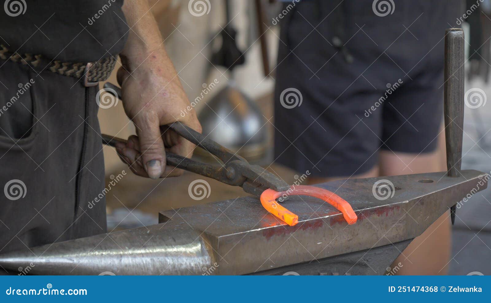 a blacksmith`s workshop. blacksmith forge horseshoe