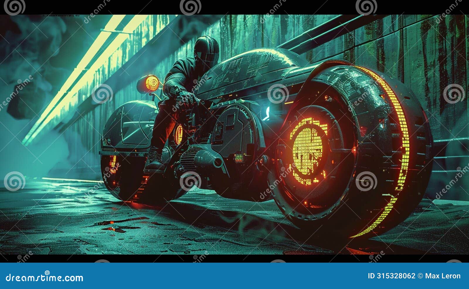blade runner light cycle, sci-fi directed 4k multi-angle production stills, red imax misterio