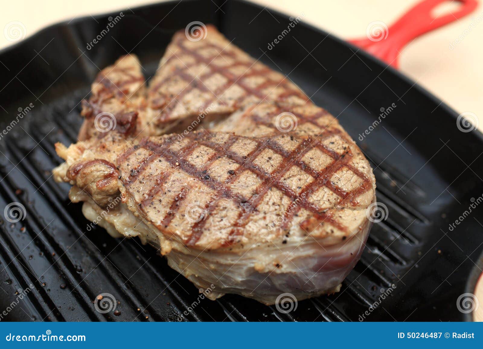 Blade Steak on Cast Iron Grill Pan Stock Image Image of cooked, lunch