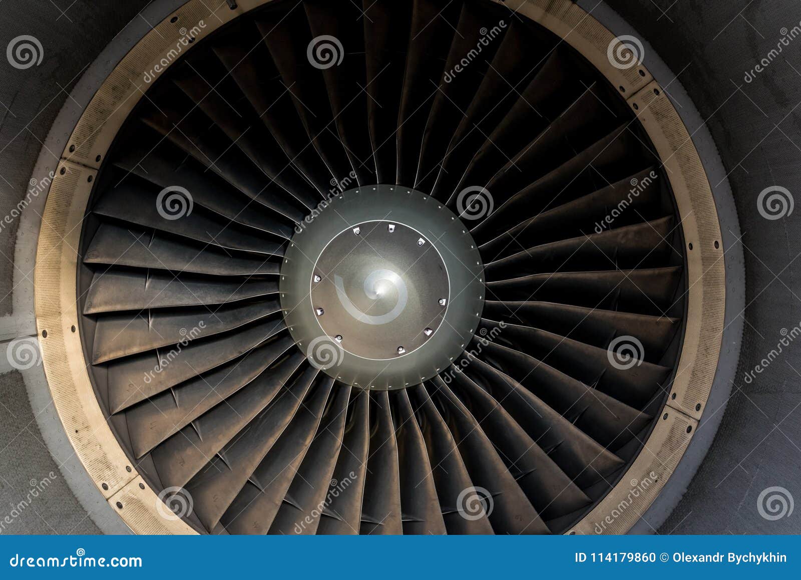 blades of an aircraft engine close-up. travel and aerospace concept