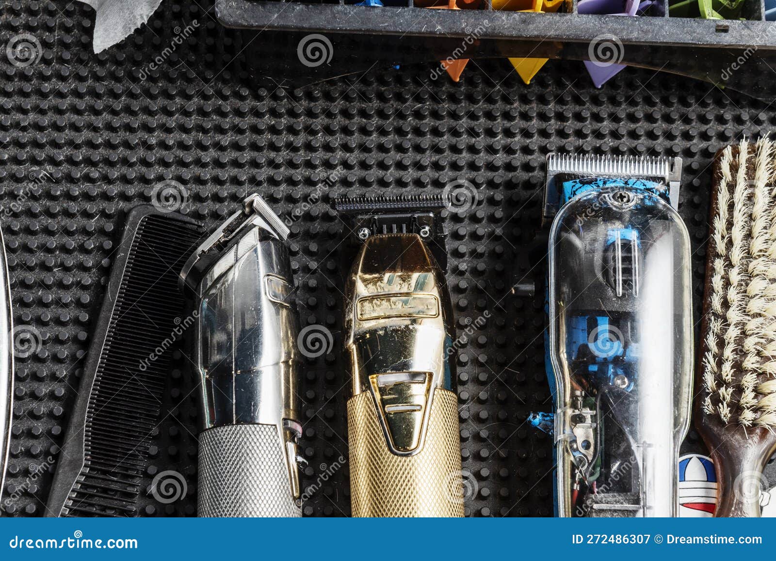 Blades, Brushes and Hair Clippers of Various Stock Image Image of