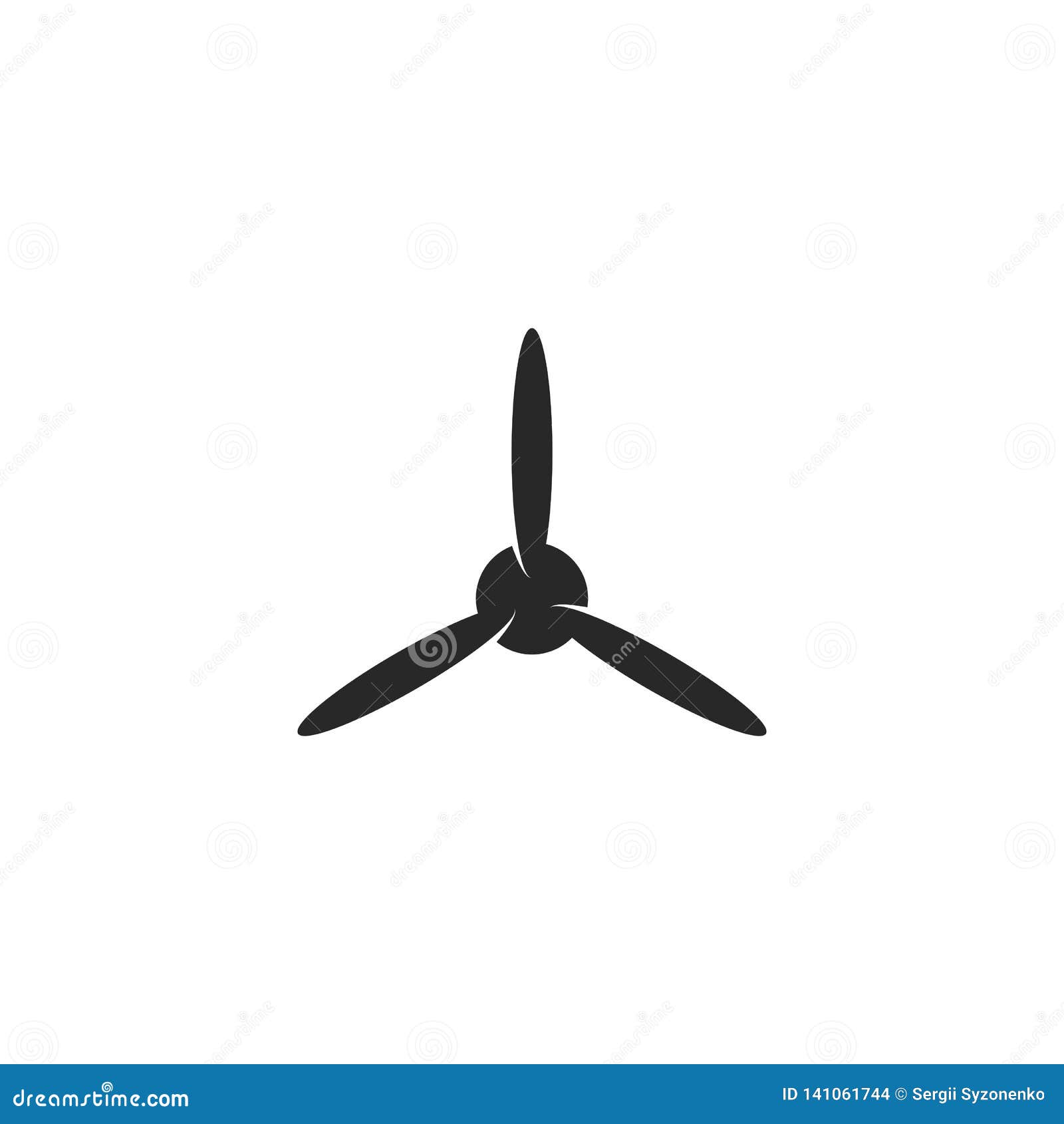 blades propeller logo of airplane on white background. wind energy icon