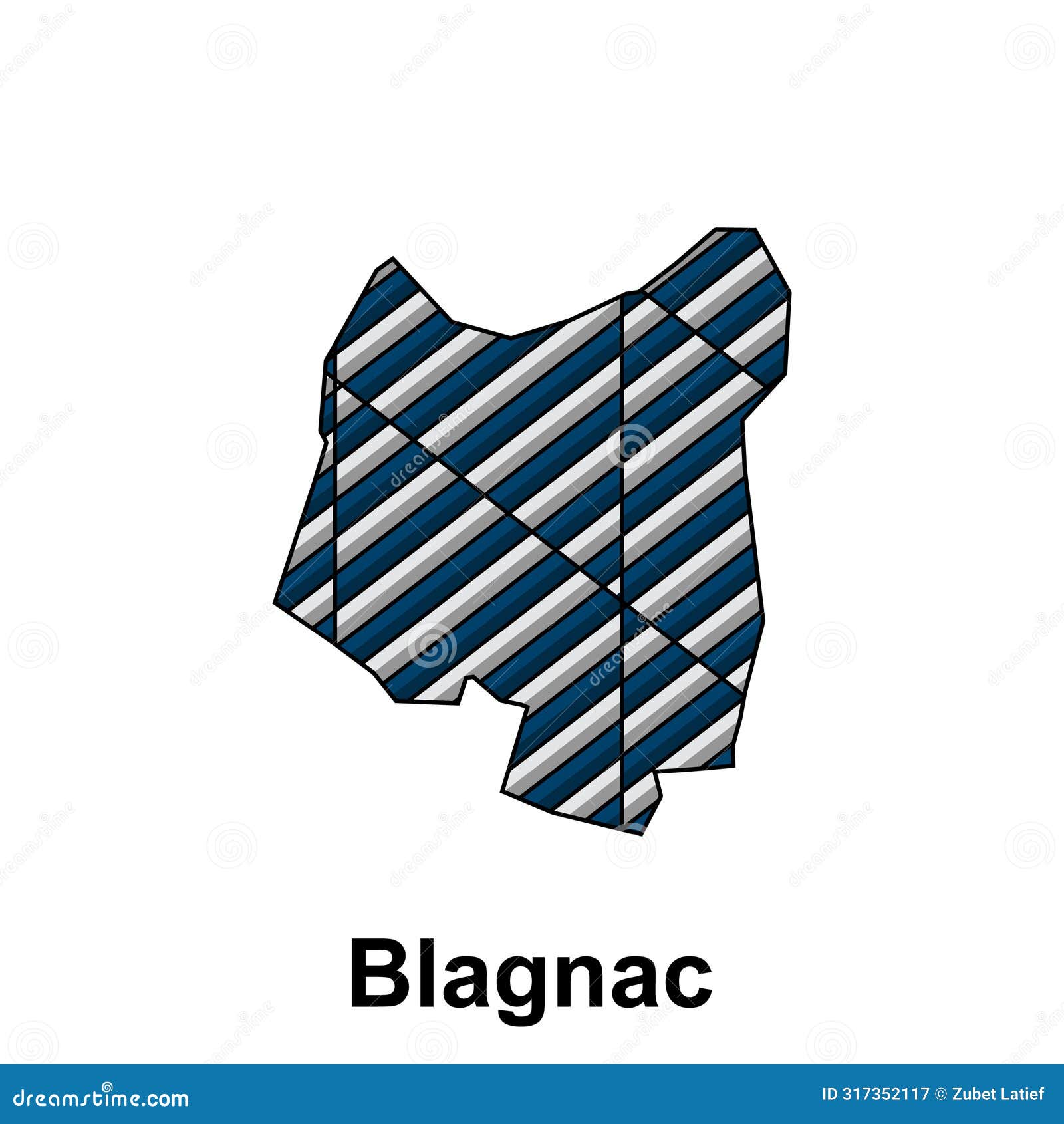 blagnac city map of france country, abstract geometric map with color creative  template