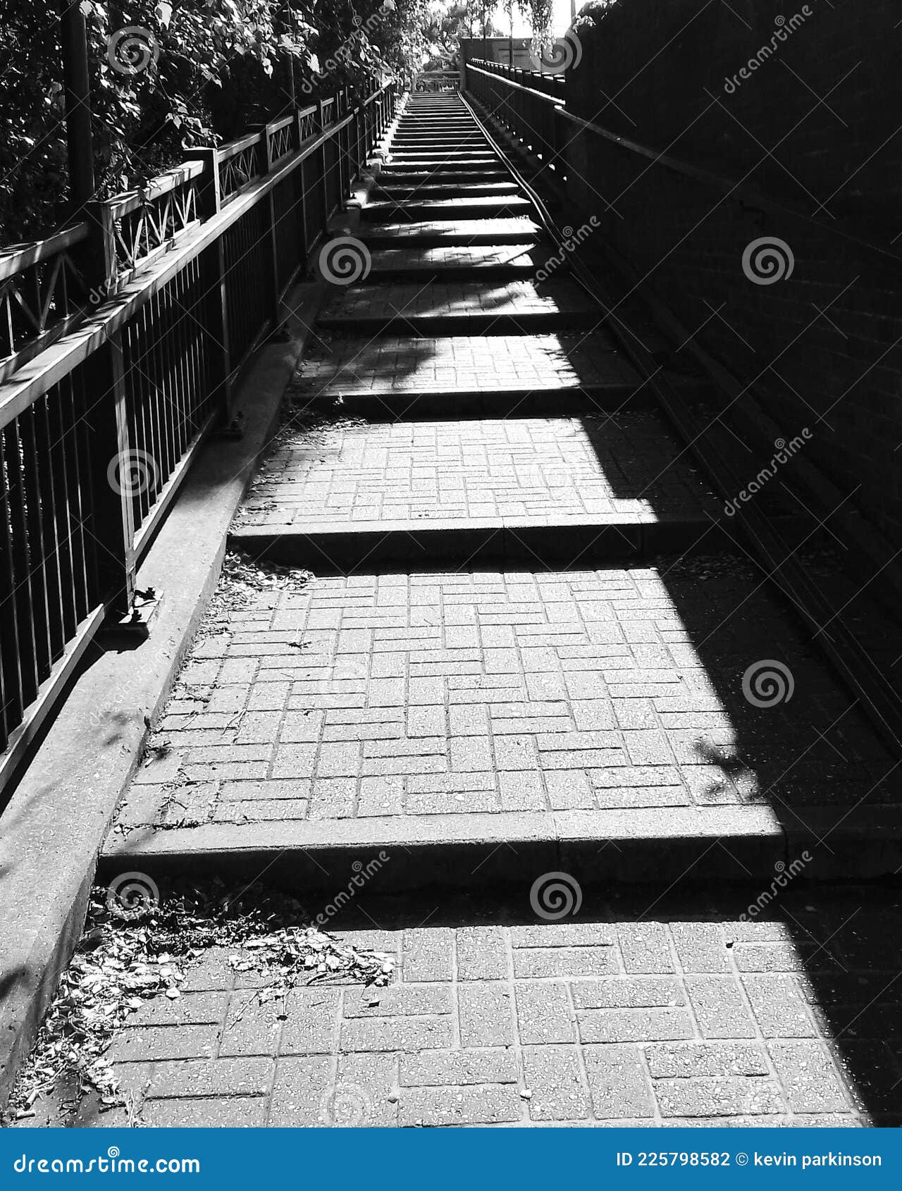 blak and white photo of steps.