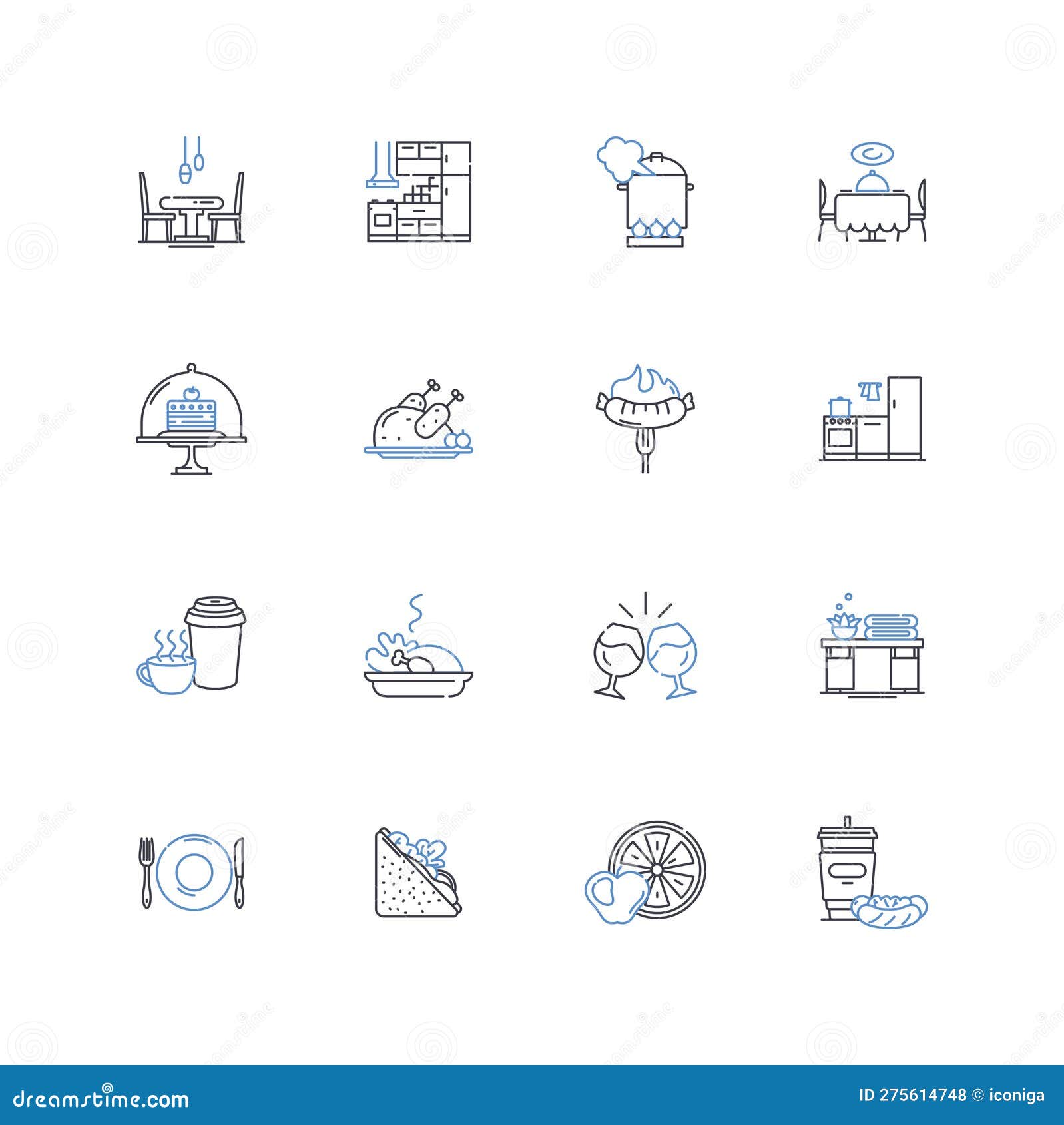 blanching line icons collection. blanch, boiling, cooking, steaming, parboiling, scalding, shocking  and linear