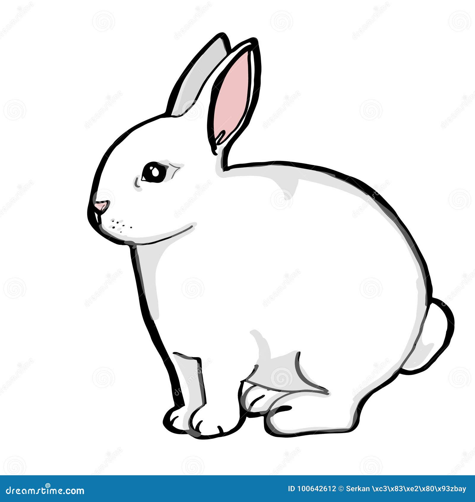 Blanco realista del conejo ilustración del vector. Ilustración de travieso  - 100642612