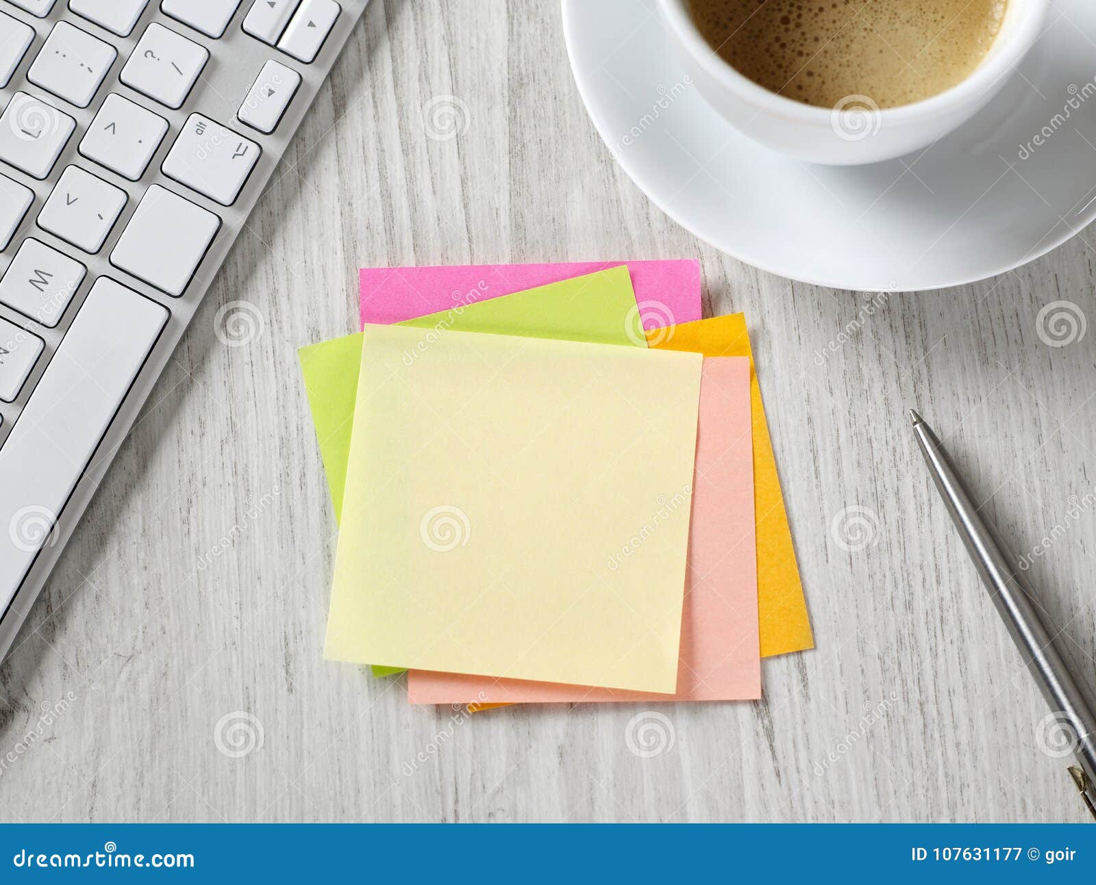 Blank adhesive notes stock image. Image of sign, desk 107631177