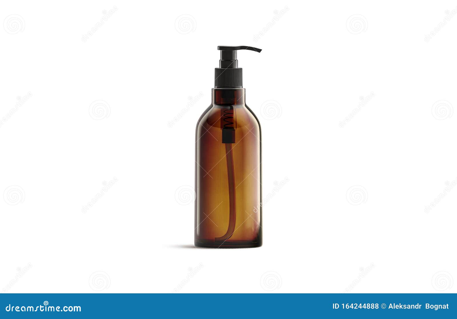 Download Blank Amber Glass Pump Bottle For Oil Mockup Isolated Stock Photo Image Of Balsam Liquid 164244888