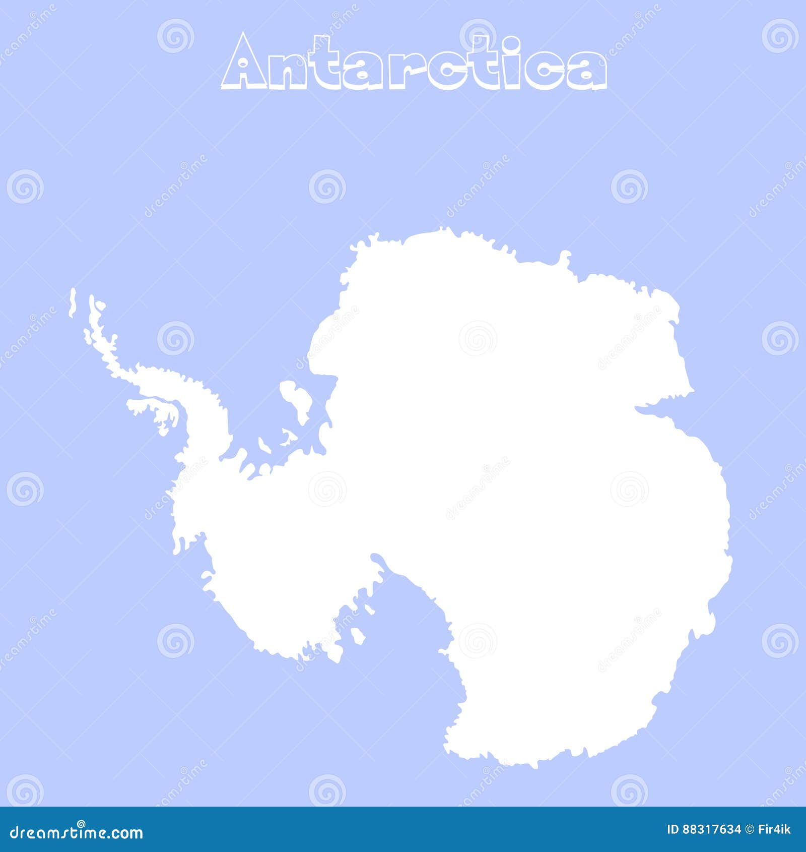 Blank Antarctica Map Stock Vector Illustration Of North 88317634