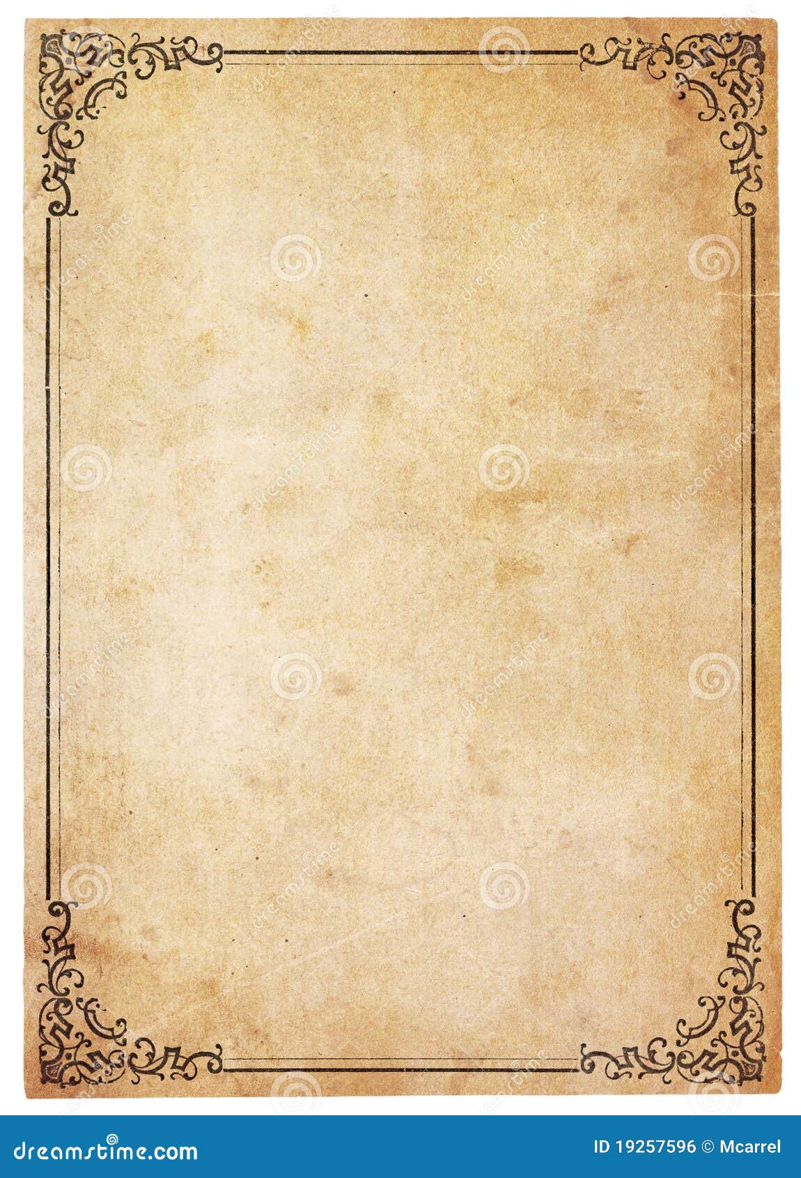Blank Antique Paper With Vintage Border Royalty Free Stock 