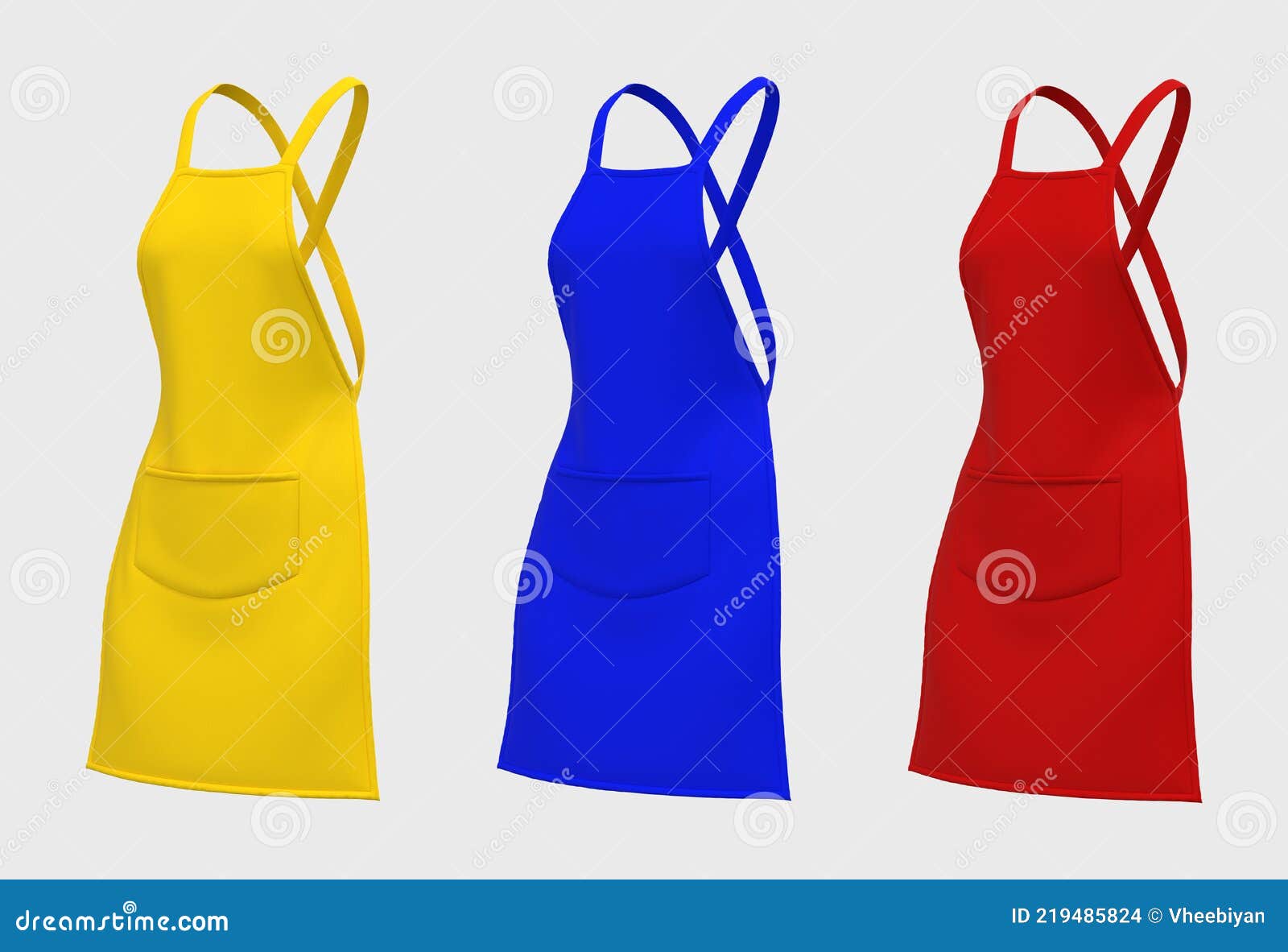 Blank Aprons Mockup in Side View, Design Presentation for Print Stock