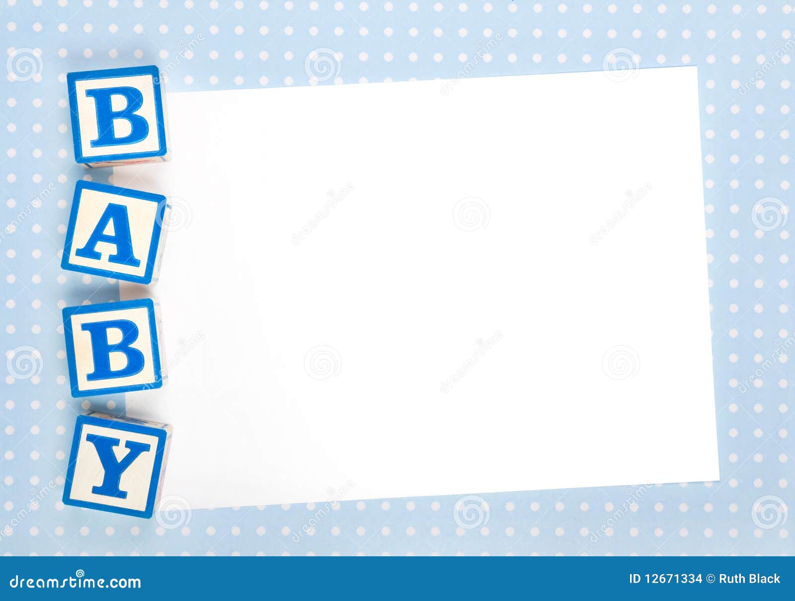 Blank baby announcement stock photo. Image of baptism 12671334