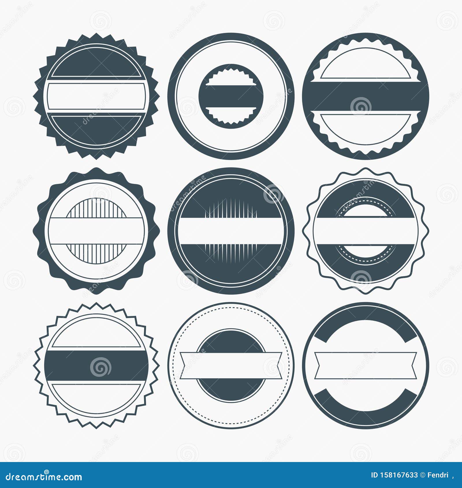 Blank Badge Shapes Stock Vector Illustration Of Curves