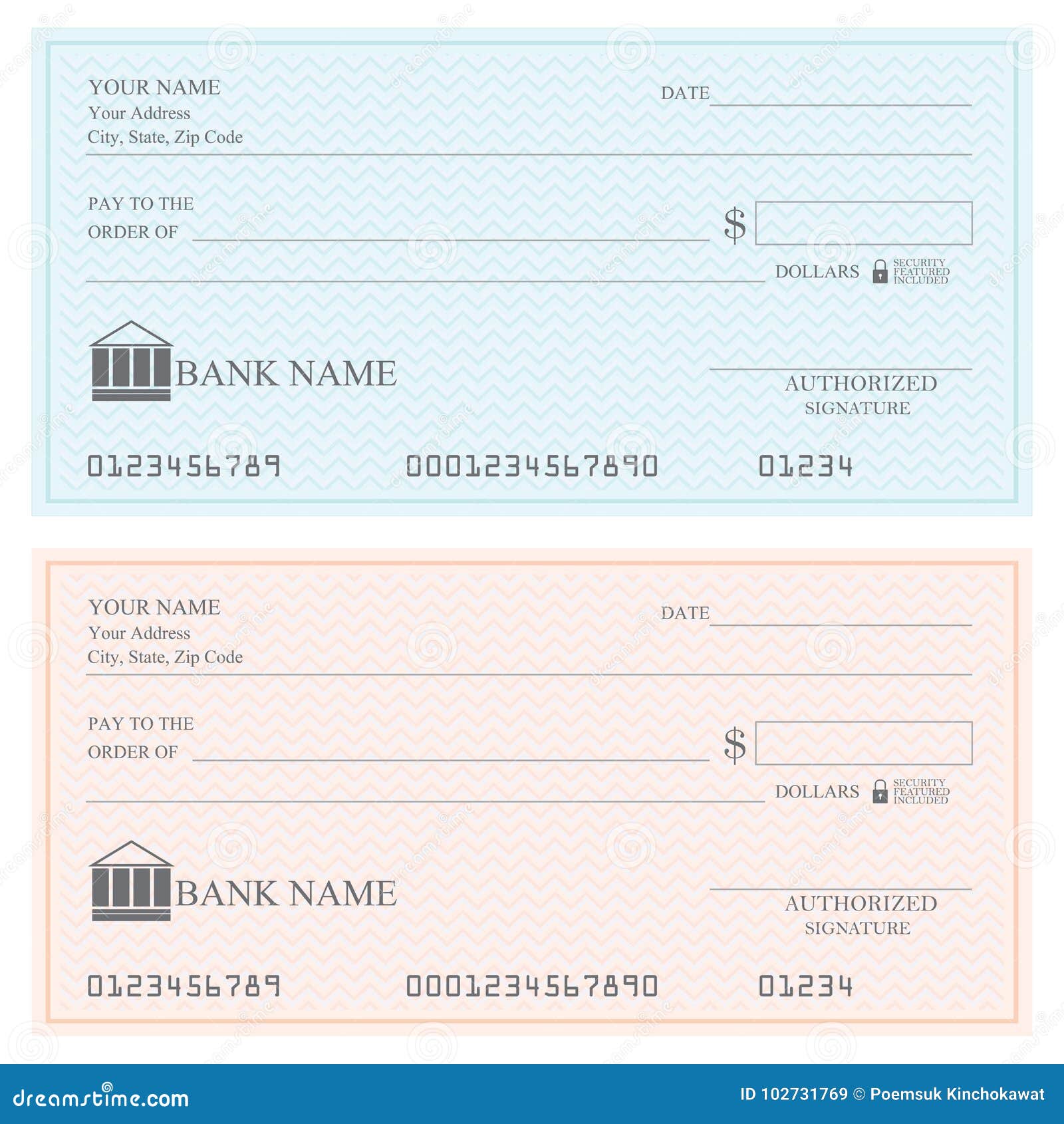 blank bank checks or cheque book .