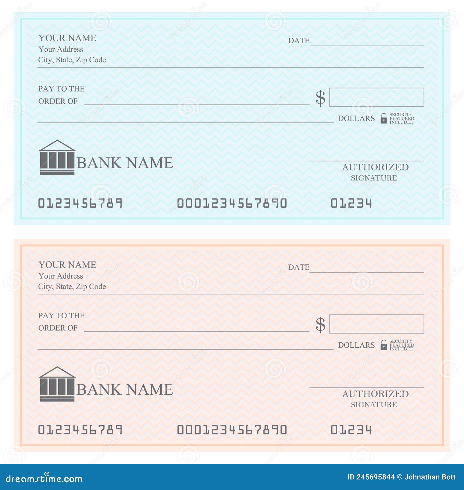 Blank Bank Checks or Cheque Book Vector Image Stock Vector ...