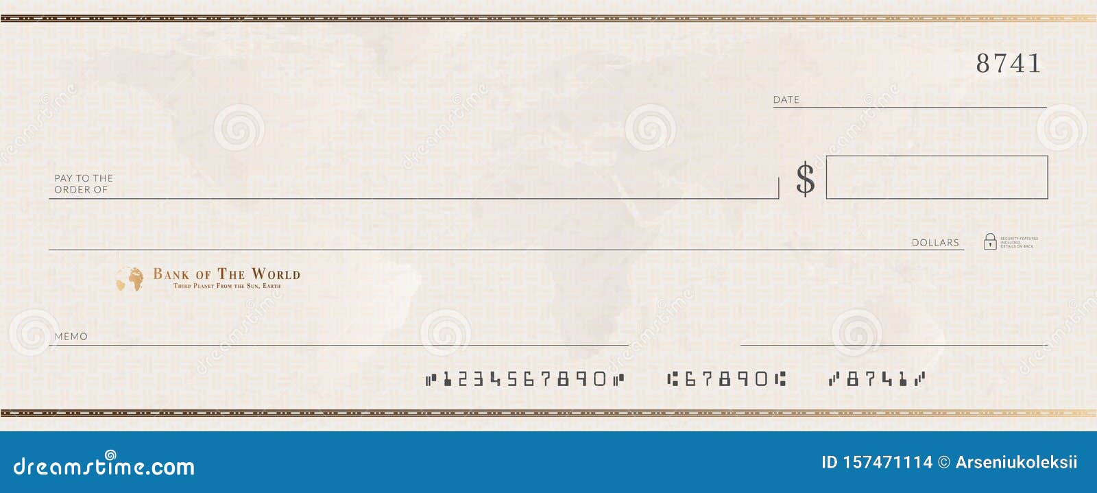 blank bank golden cheque template.