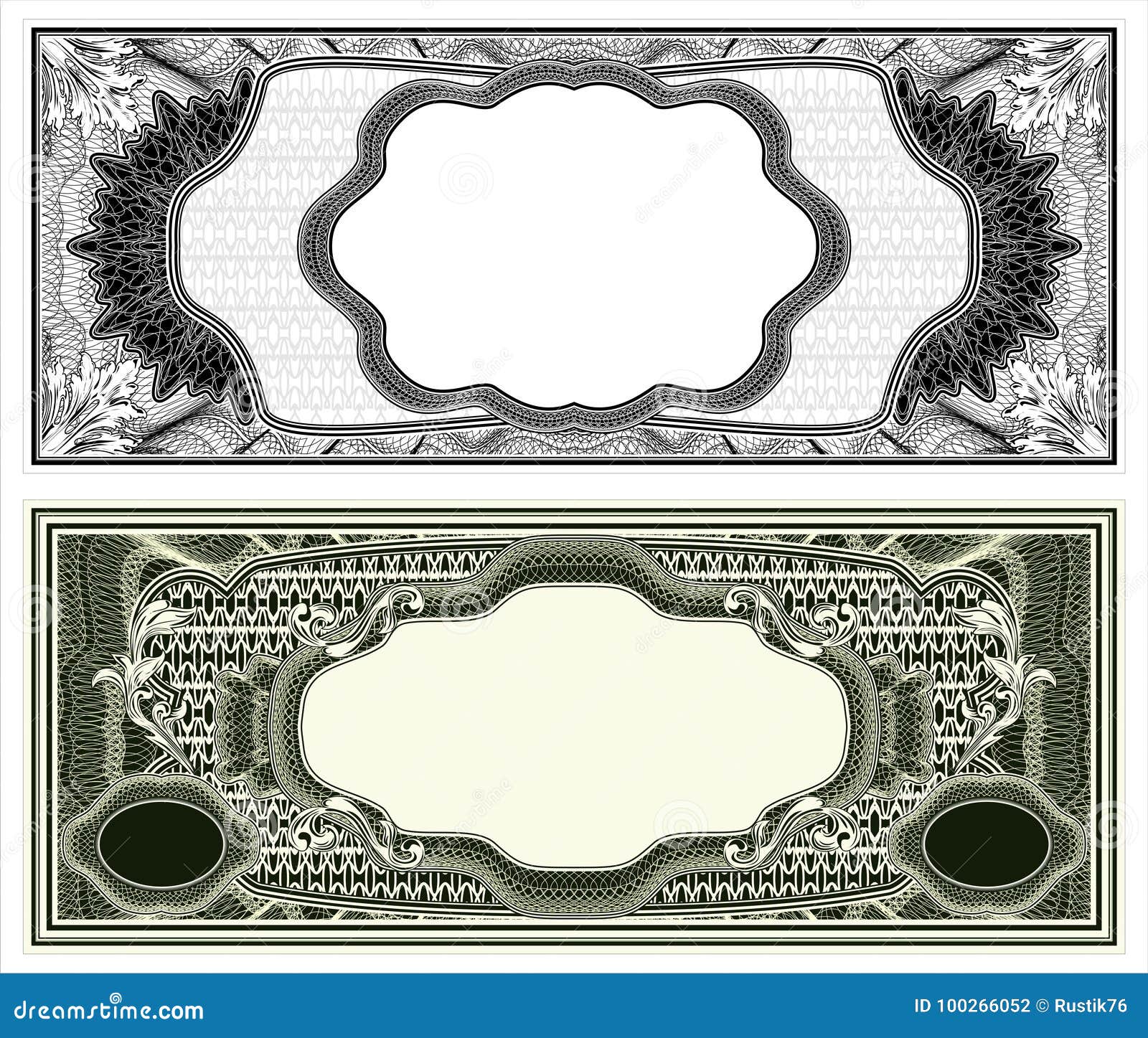 Blank banknote layout stock vector. Illustration of artwork - 100266052