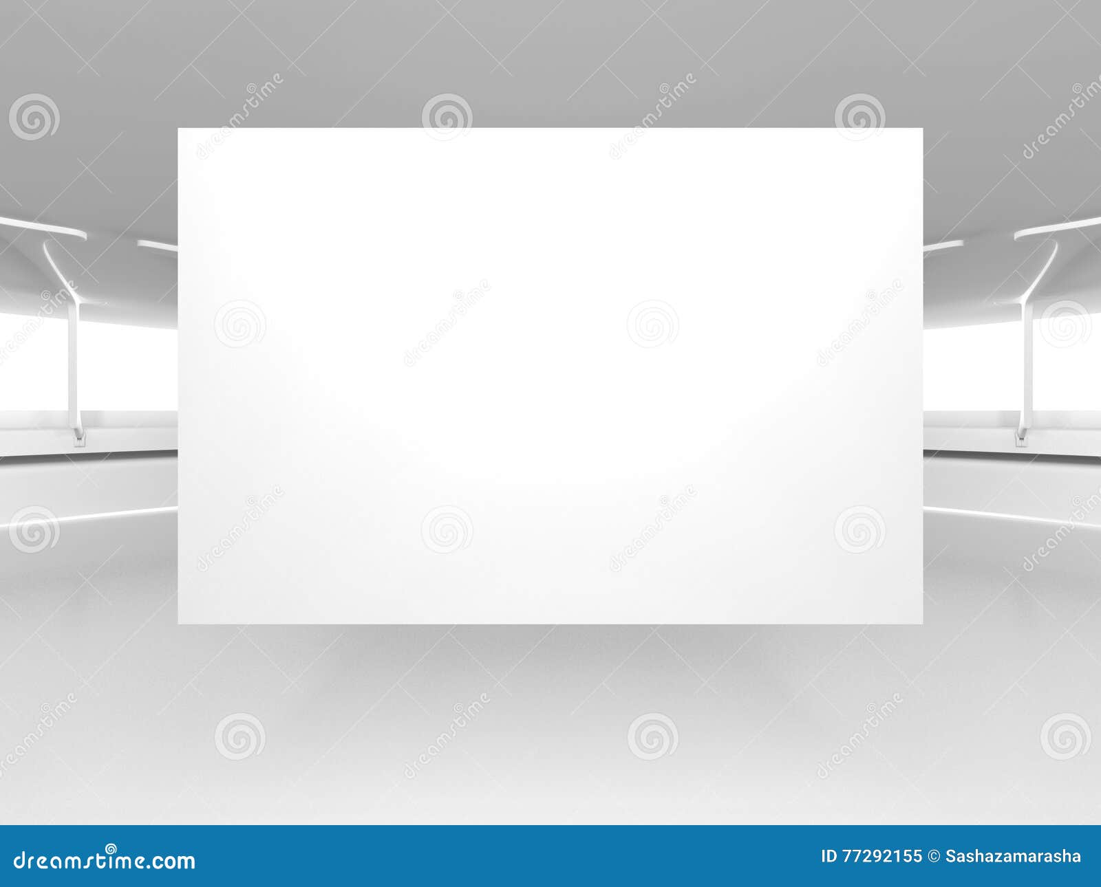 Blank Banner Board on Architecture Background Stock Image Image of