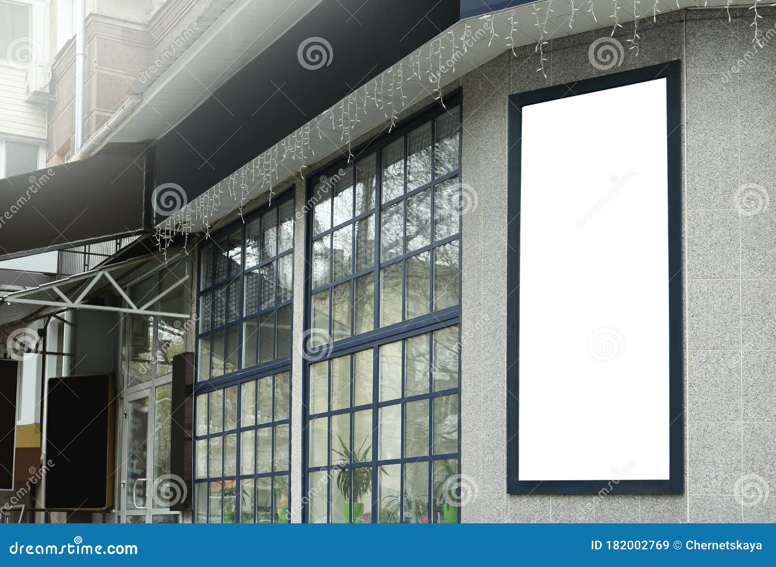 Download Blank Banner On Building Facade Advertising Board Design Stock Image Image Of Commercial Mockup 182002769 PSD Mockup Templates