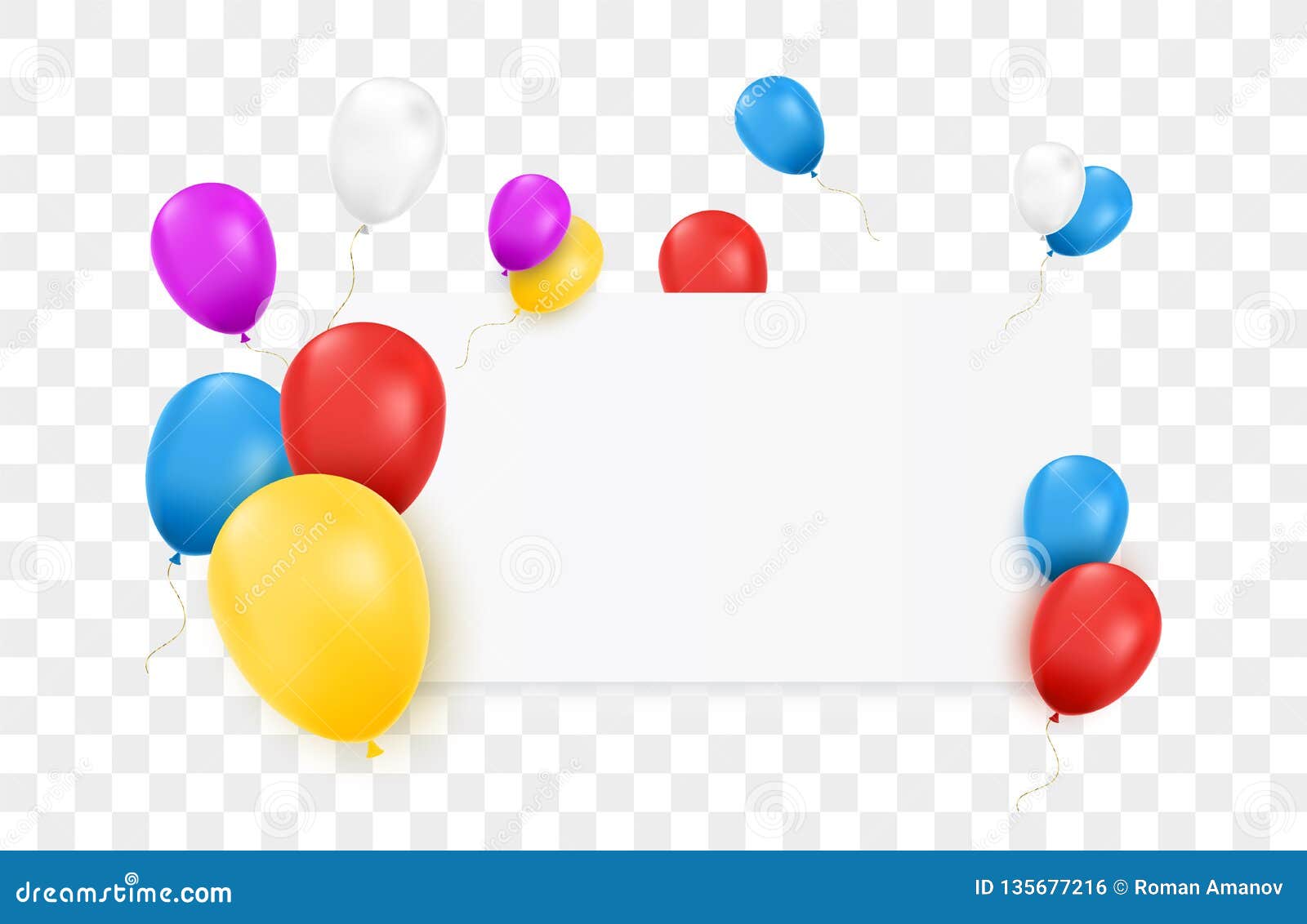 Blank Banner With Color Balloons Stock Vector Illustration Of Helium