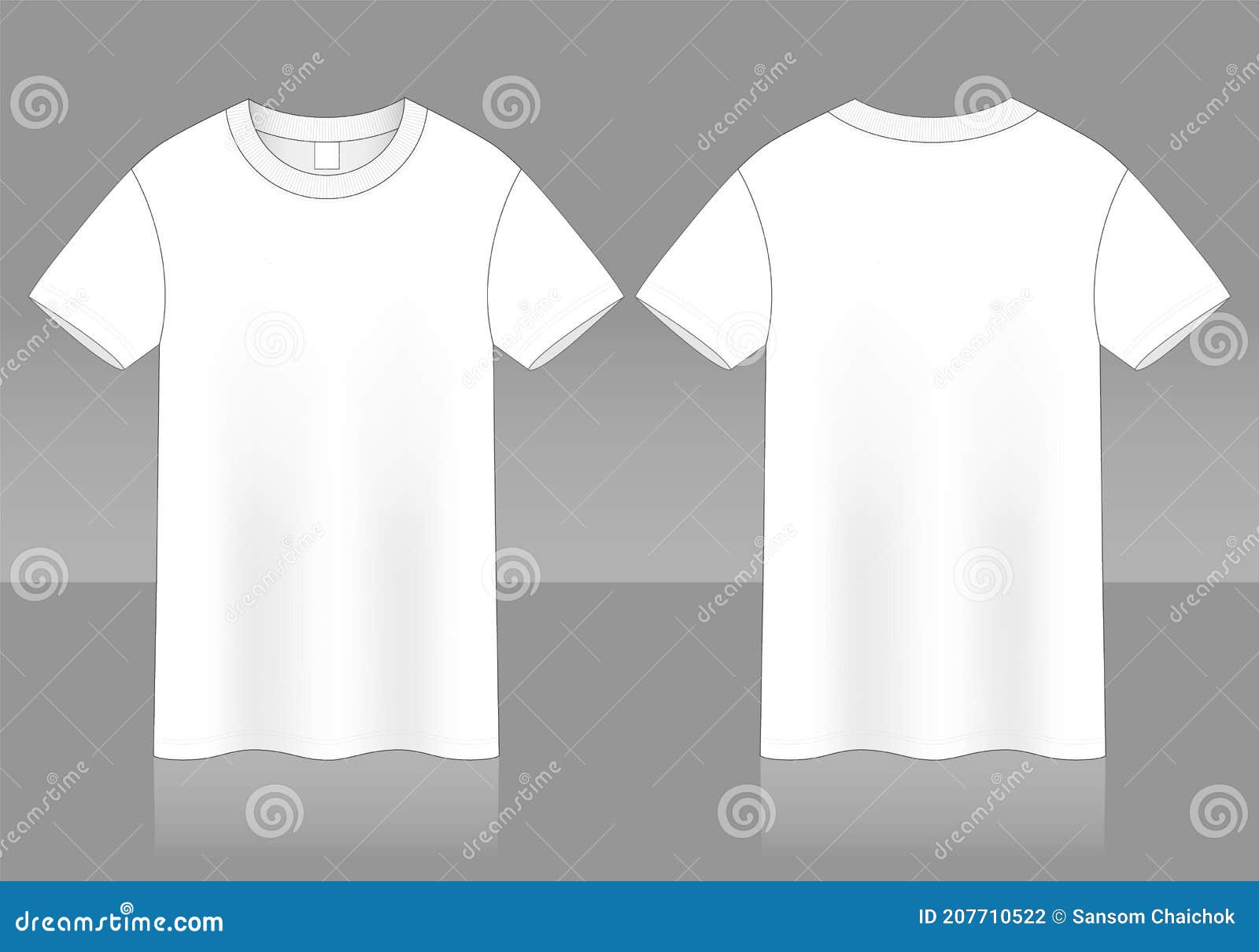 Blank White Short Sleeve T-Shirt for Template Stock Vector ...