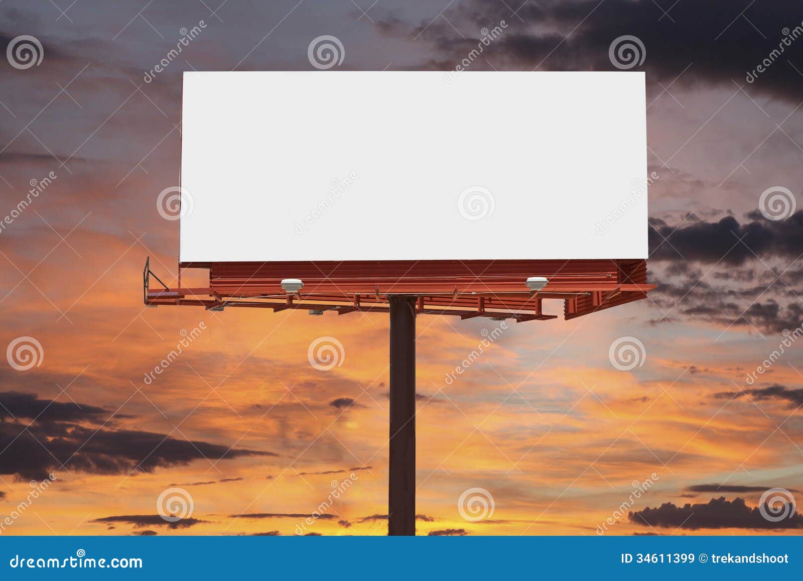 Blank Billboard with Sunset Sky Stock Image - Image of outdoor, tall ...