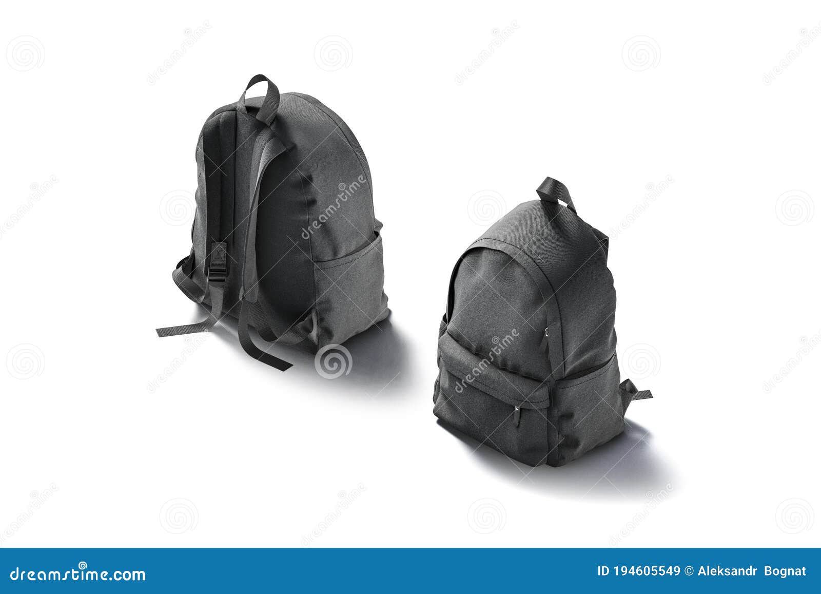 Download Blank Black Backpack With Zipper And Strap Mockup, Front ...