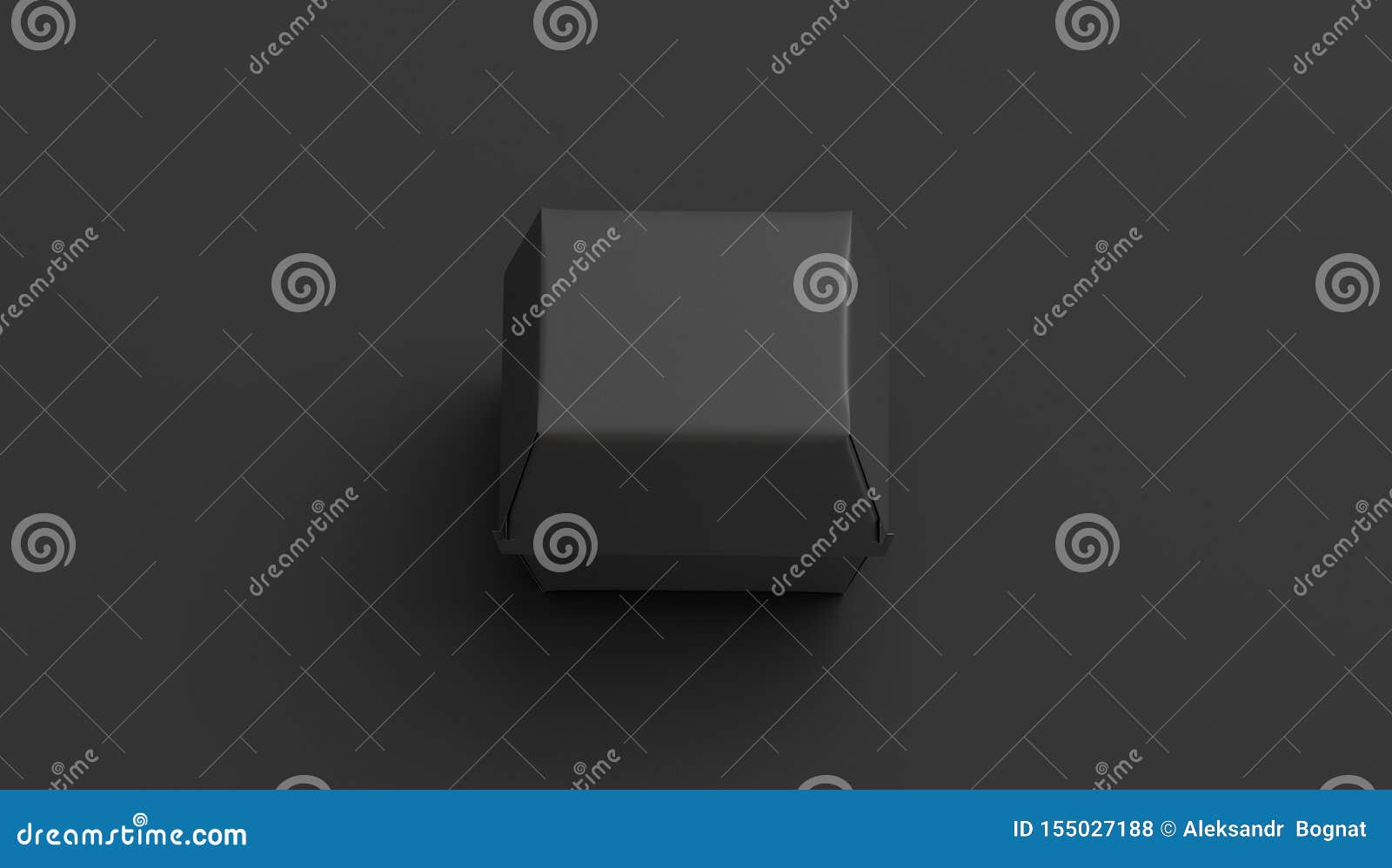 Blank Black Burger Box Mockup, Isolated On Dark Background ...