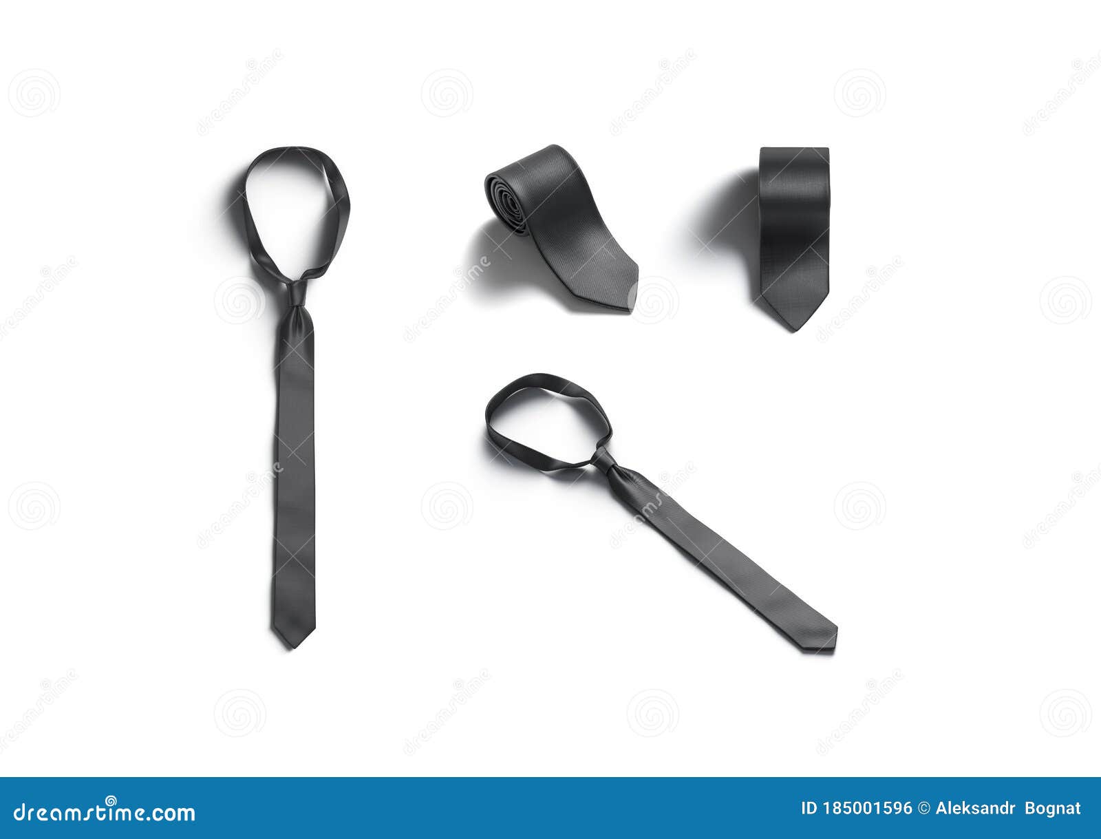 Download Blank Black Classic Neck Tie Mock Up Different Views Stock Illustration Illustration Of Cravat Costume 185001596