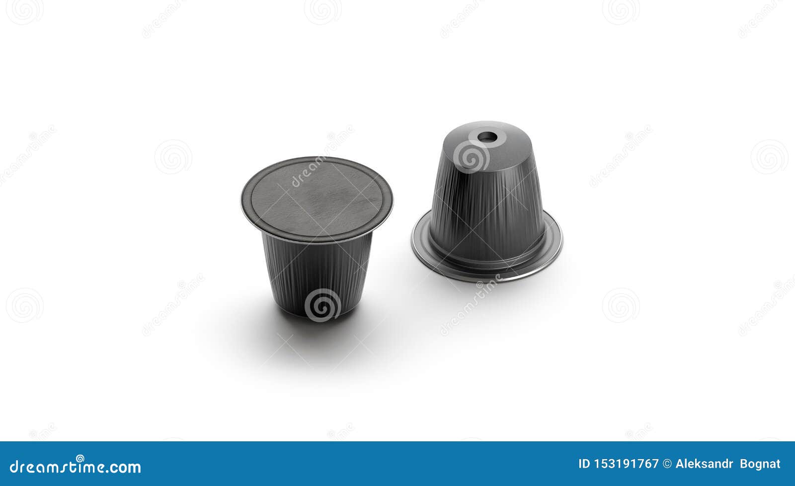 Download Blank Black Coffee Capsule Pod Mock Up, Isolated, Side View Stock Illustration - Illustration of ...