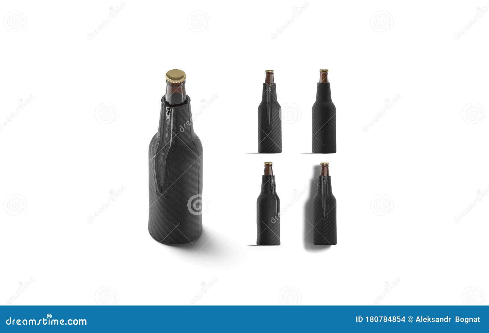 Download Blank Black Collapsible Beer Bottle Koozie Mock Up ...
