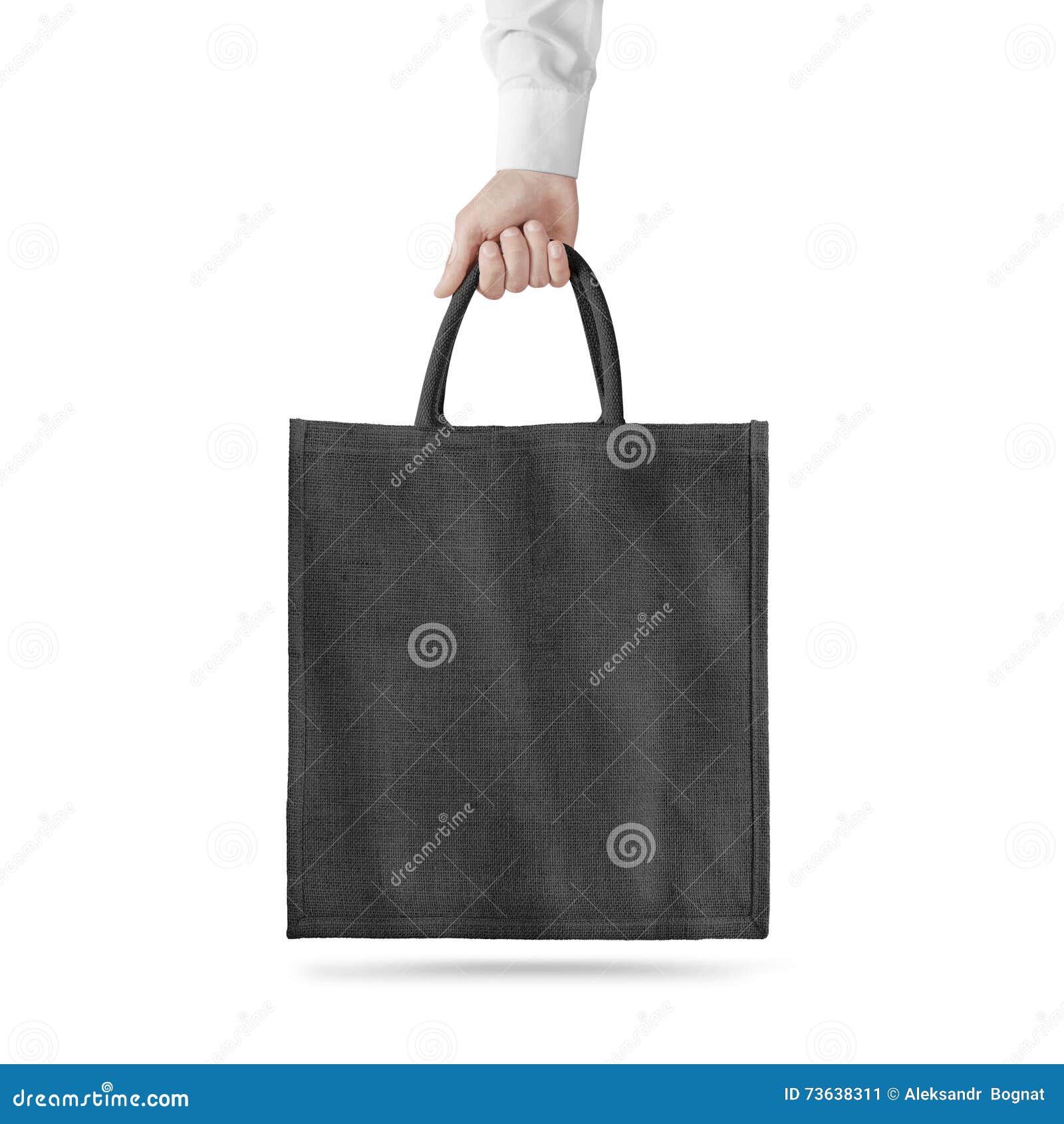 Download Blank Black Cotton Eco Bag Design Mockup Isolated, Holding ...