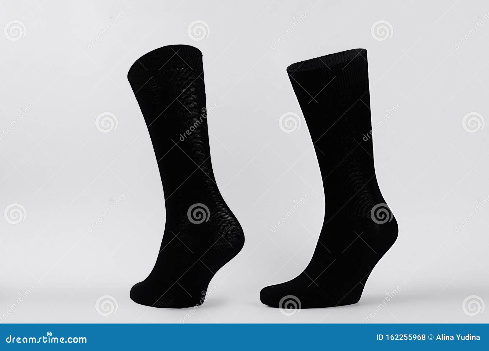 Download Blank Black Cotton High Socks On Invisible Mannequin Foot ...