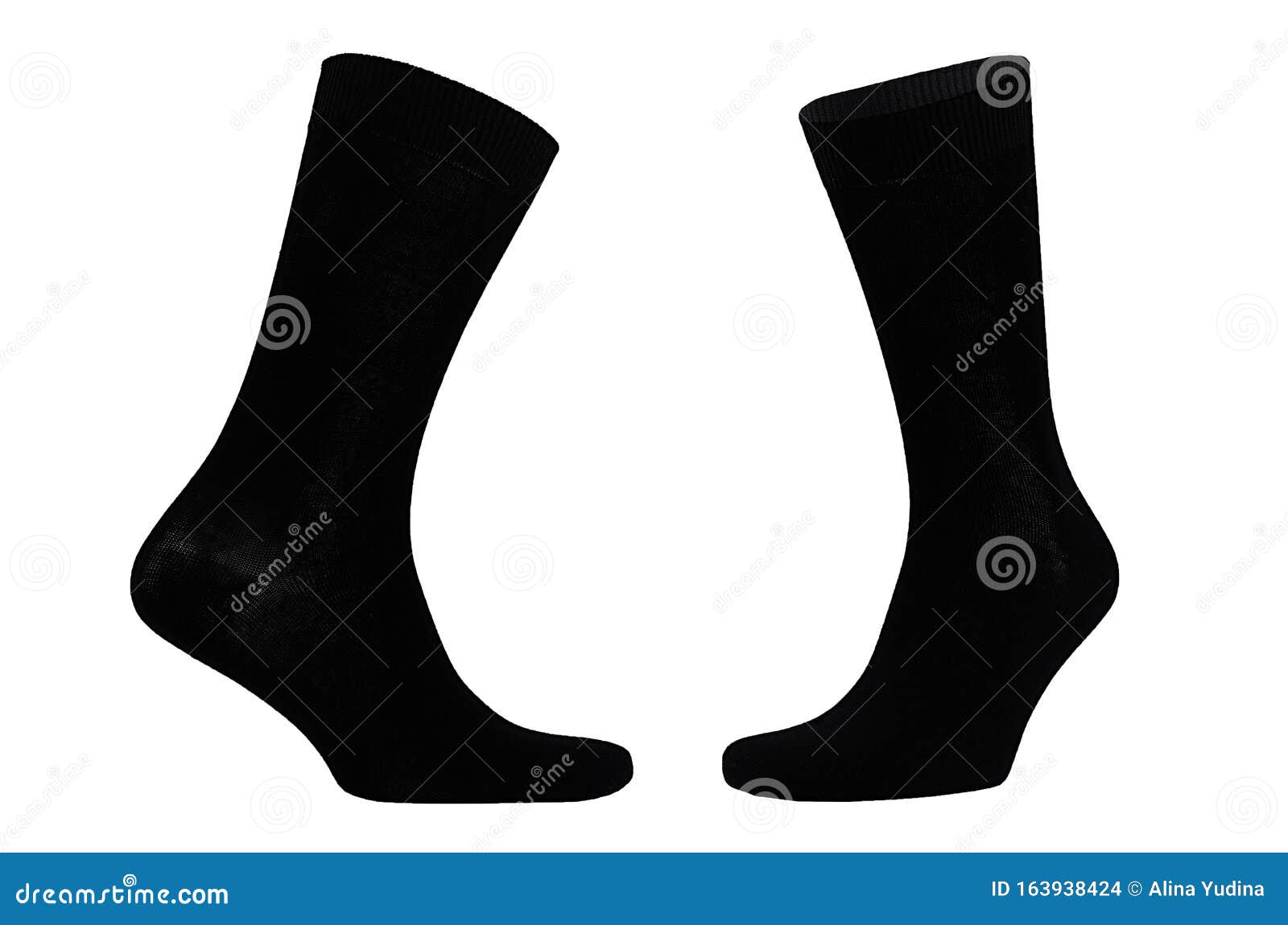 Download Blank Black Cotton Long Socks On Invisible Foot Isolated ...