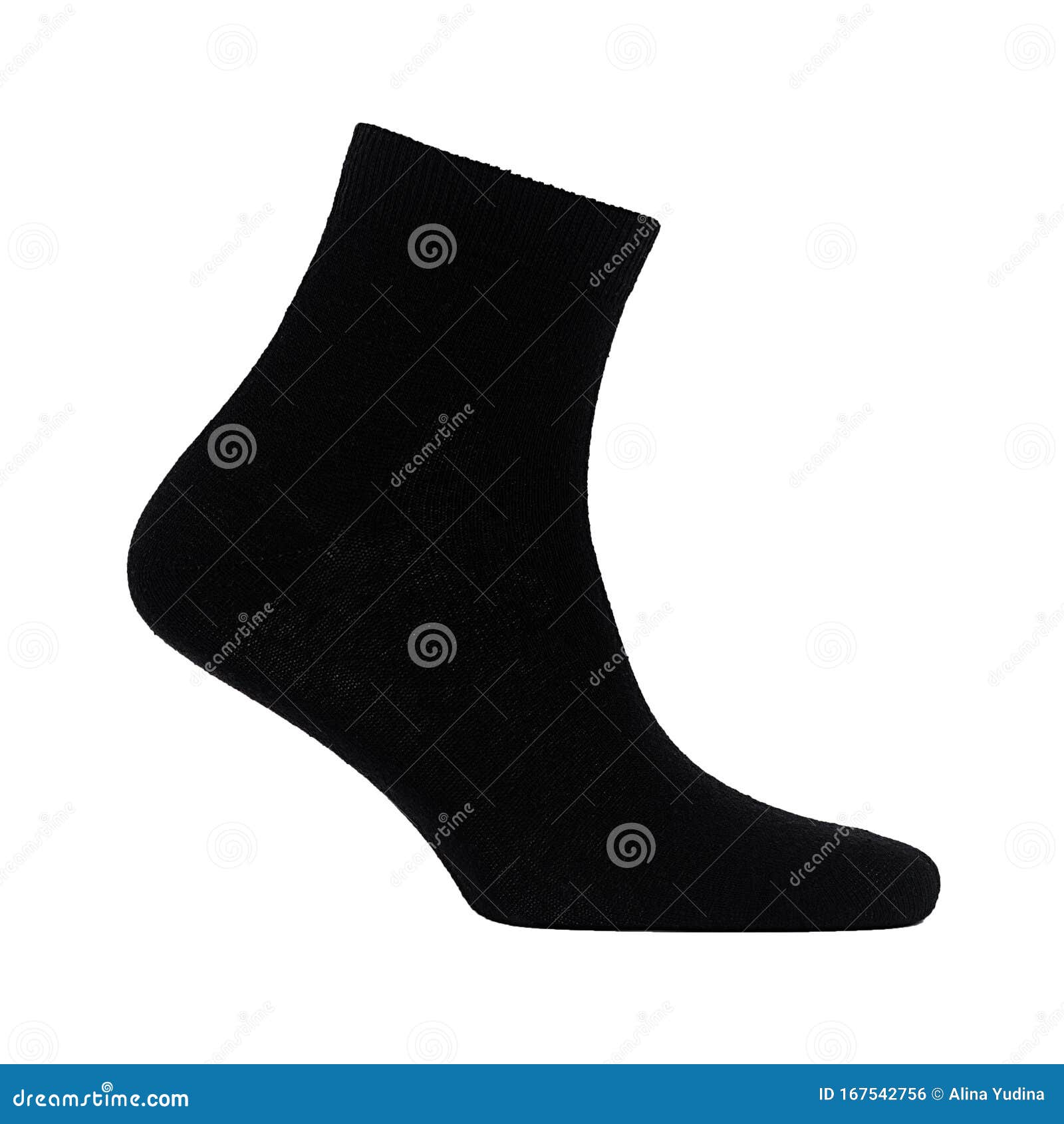 Download Blank Black Cotton Medium Sock On Invisible Foot Isolated ...