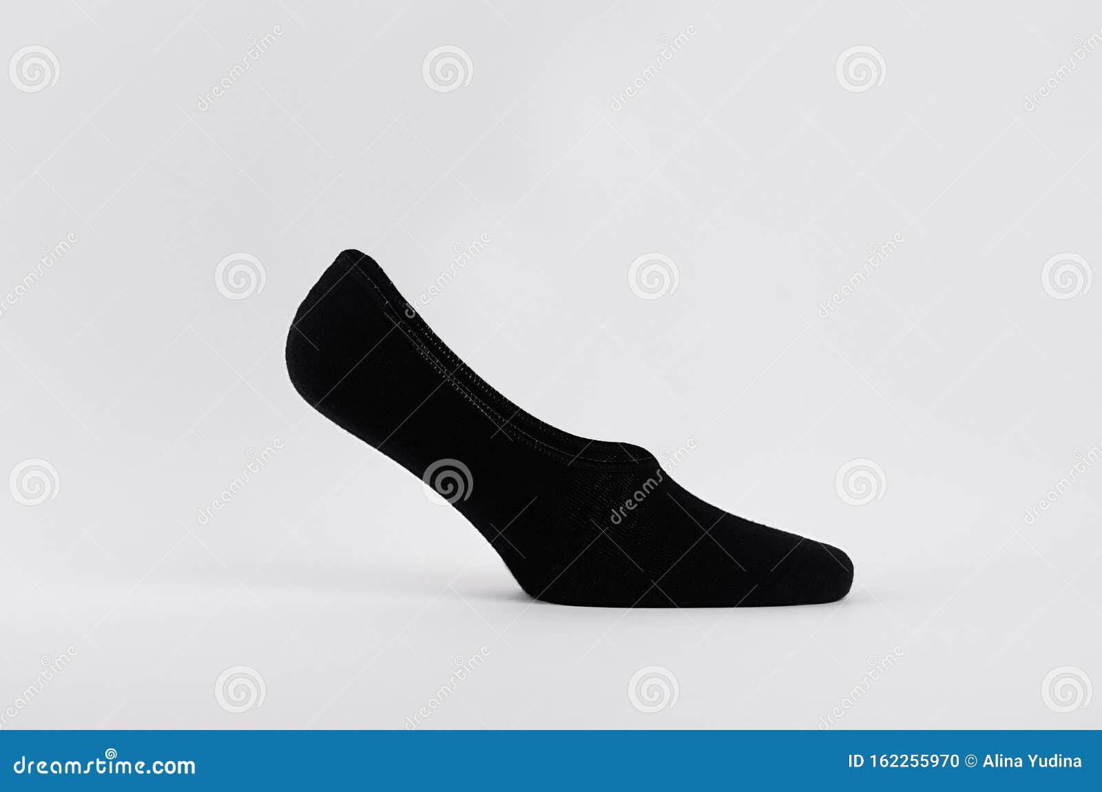 Download Blank Black Cotton Small Sport Short Sock On Invisible ...