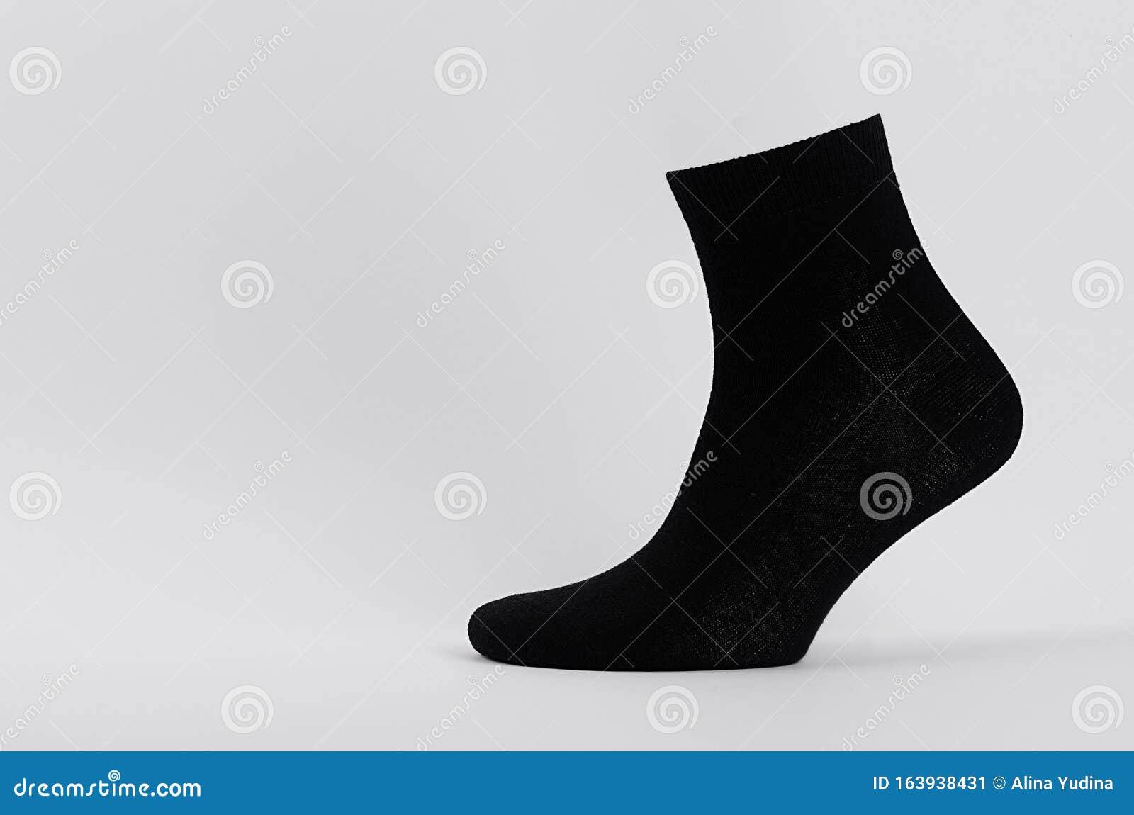 Download Blank Black Cotton Sock Medium Size On Invisible Mannequin ...