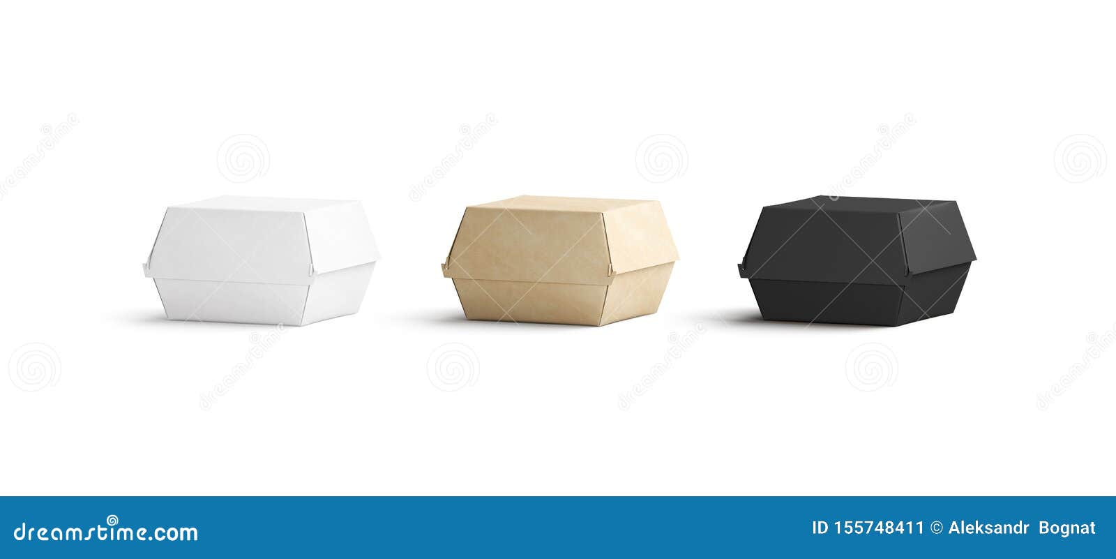 Download Blank Black, Craft And White Burger Box Mockup Set ...