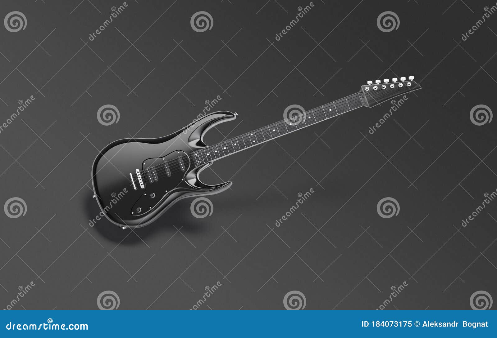 Download Blank Black Electric Guitar Mockup, Dark Background Stock ...