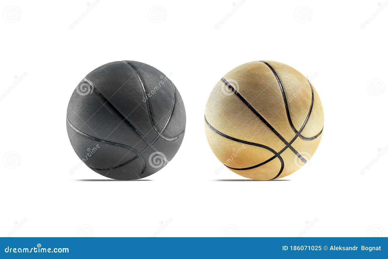 Download Blank Black And Gold Rubber Basketball Ball Mockup, Half-turned View Stock Illustration ...