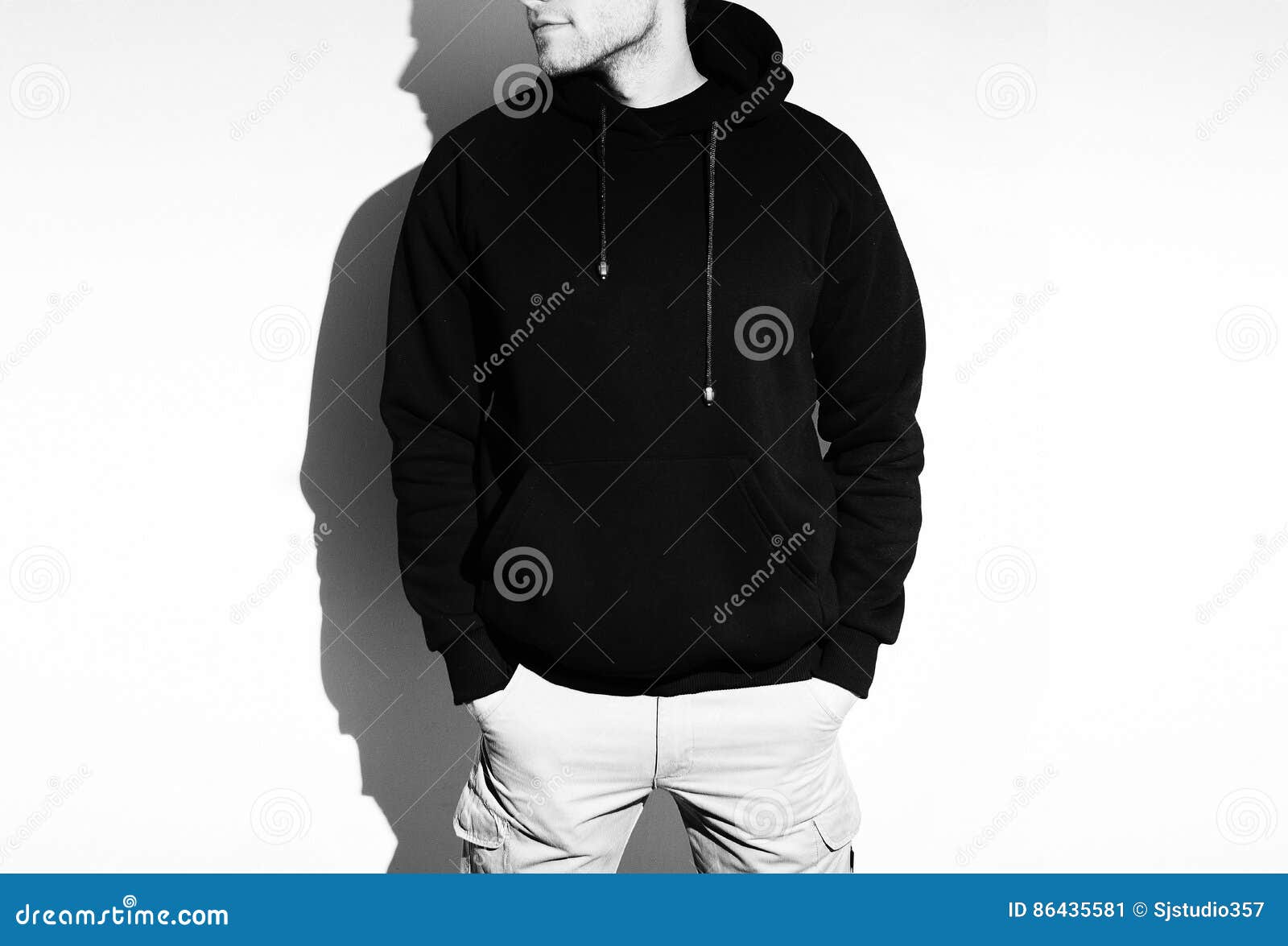 Download Blank Black Hoodie, Sweatshirt, Mock Up Isolated. Plain ...