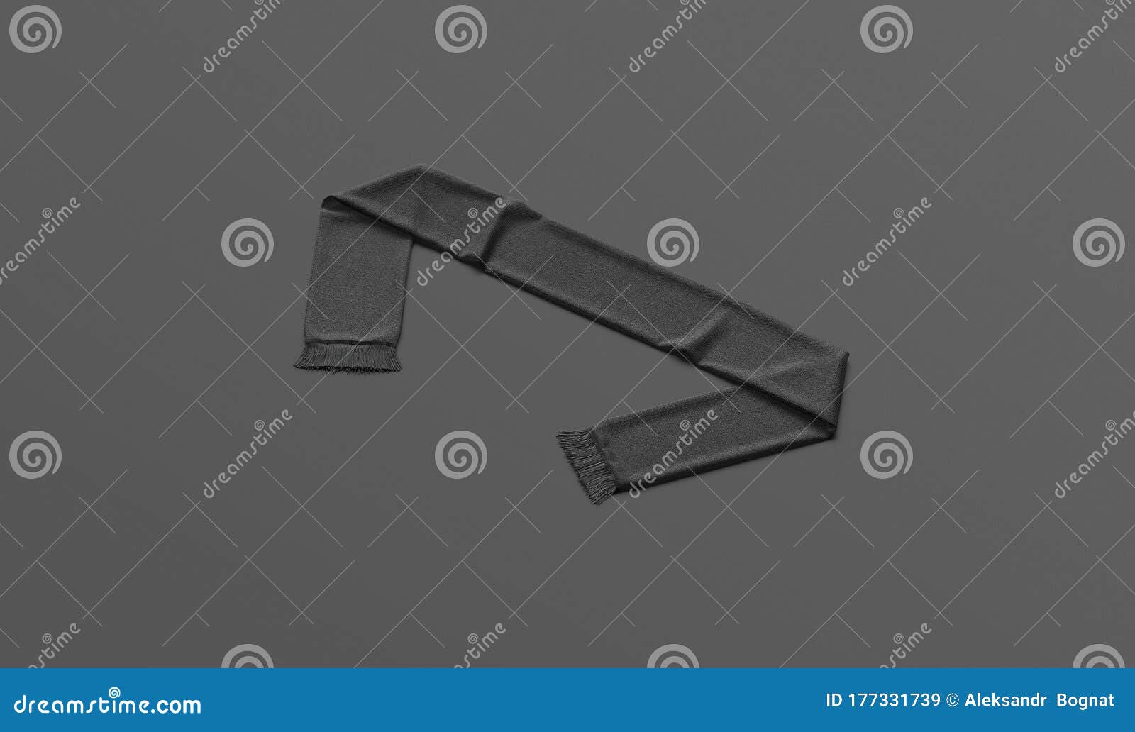 Download Blank Black Knitted Soccer Scarf Mockup, Dark Background Stock Illustration - Illustration of ...