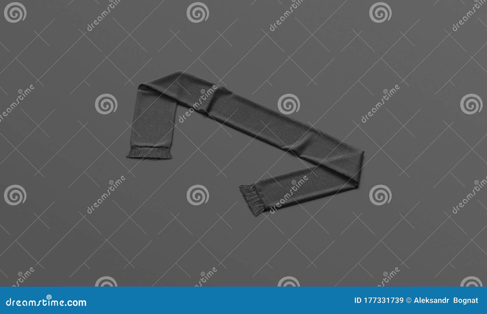 Download Blank Black Knitted Soccer Scarf Mockup, Dark Background ...