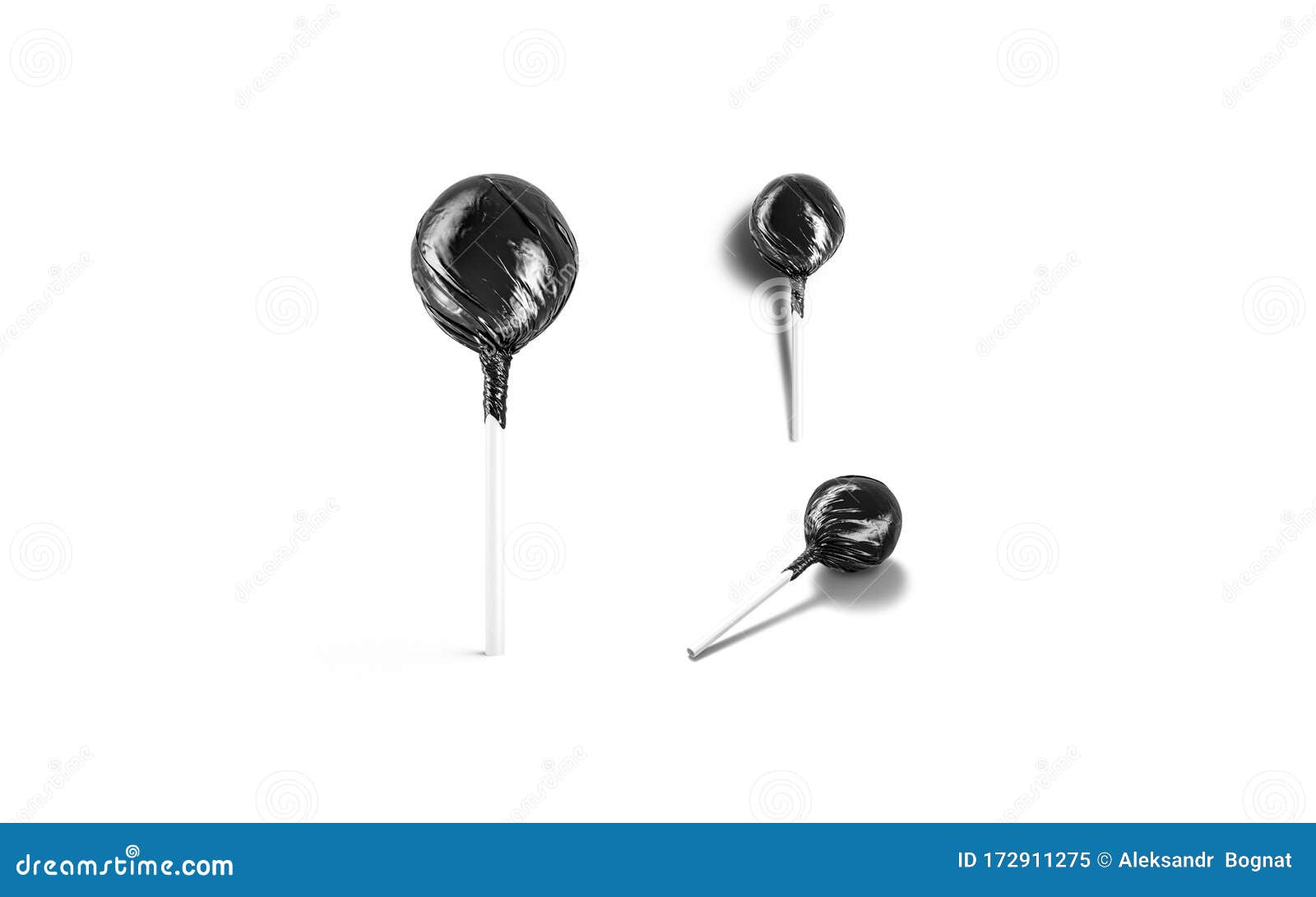 Download Blank Black Lollipop Foil Wrapper Mockup, Different Views ...