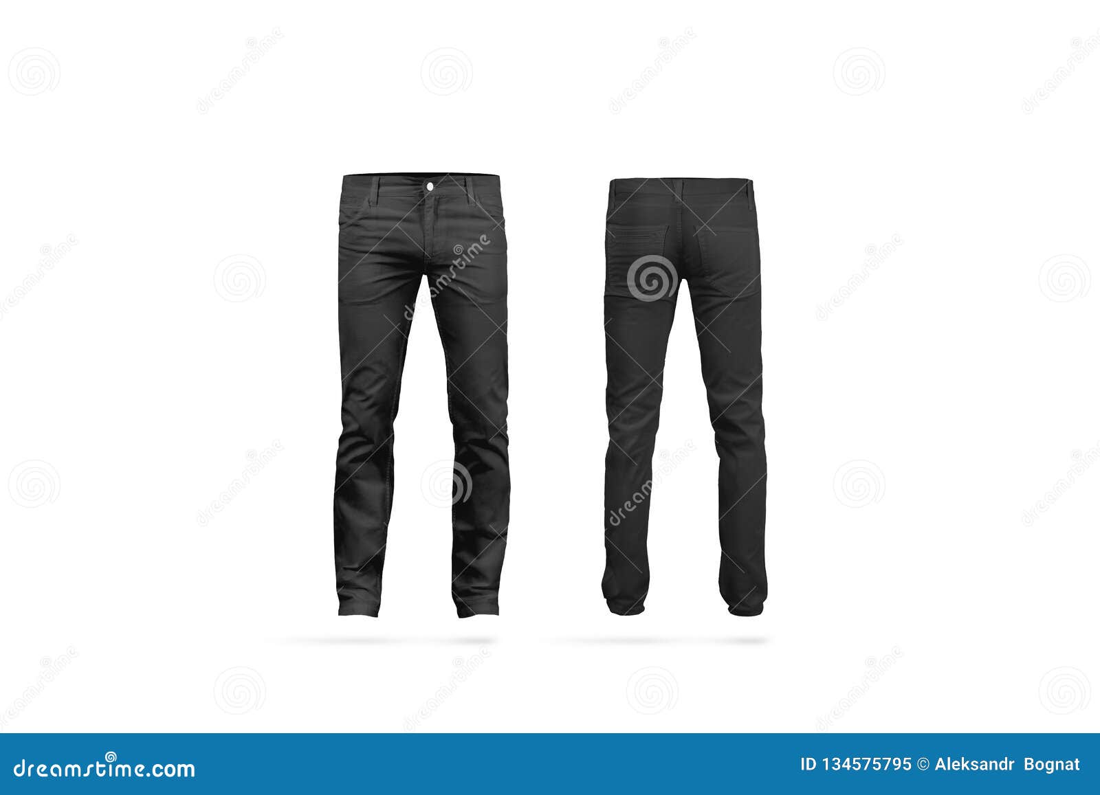 Blank Black Mens Pants Mock Up, Isolated Stock Image - Image of mens ...